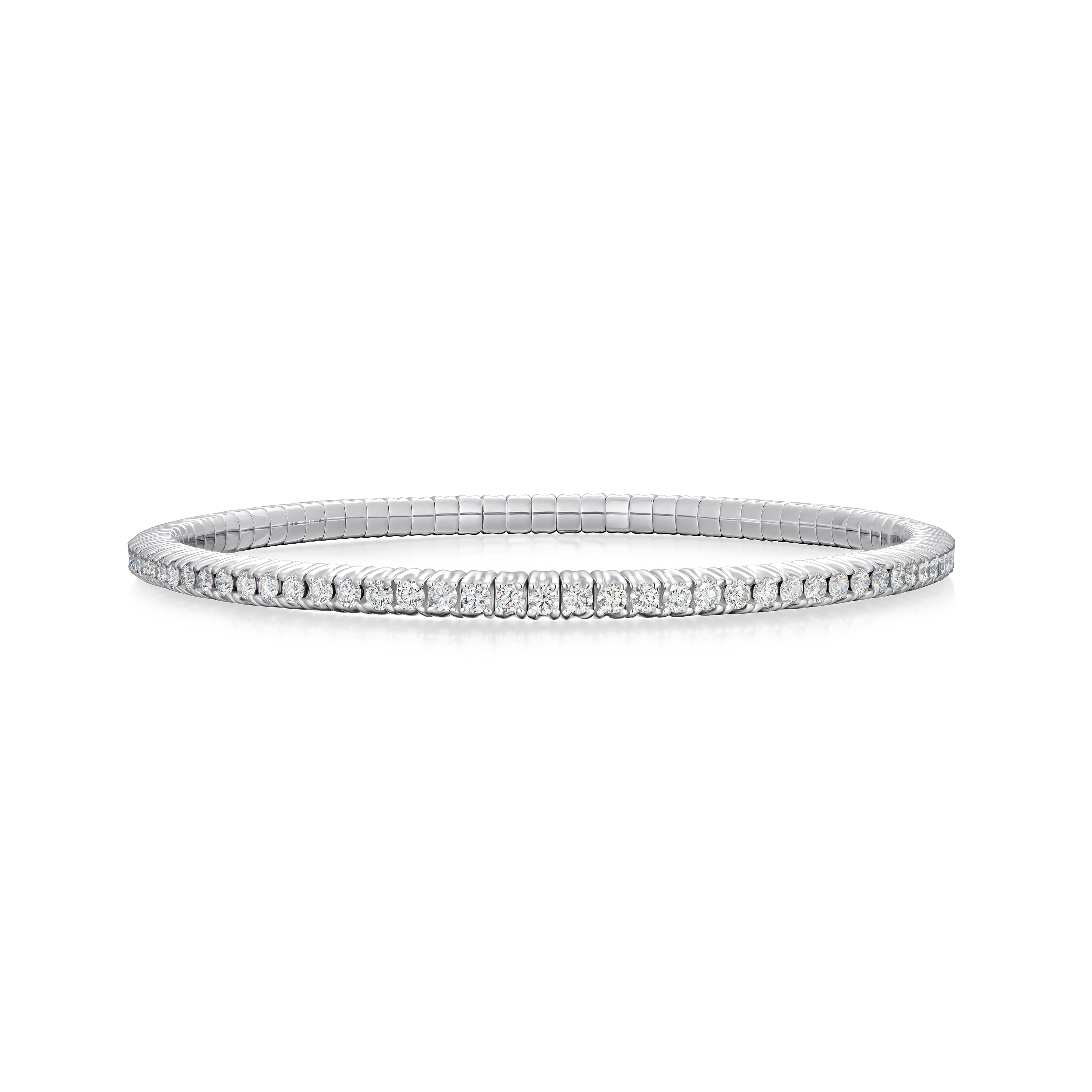 3.00cts Round Brilliant Cut Diamond 18ct White Gold Flex Bracelet