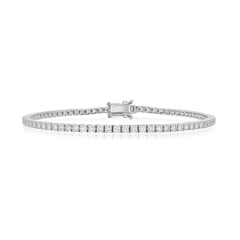 1.79cts Round Brilliant Cut Diamond 18ct White Gold Line Bracelet