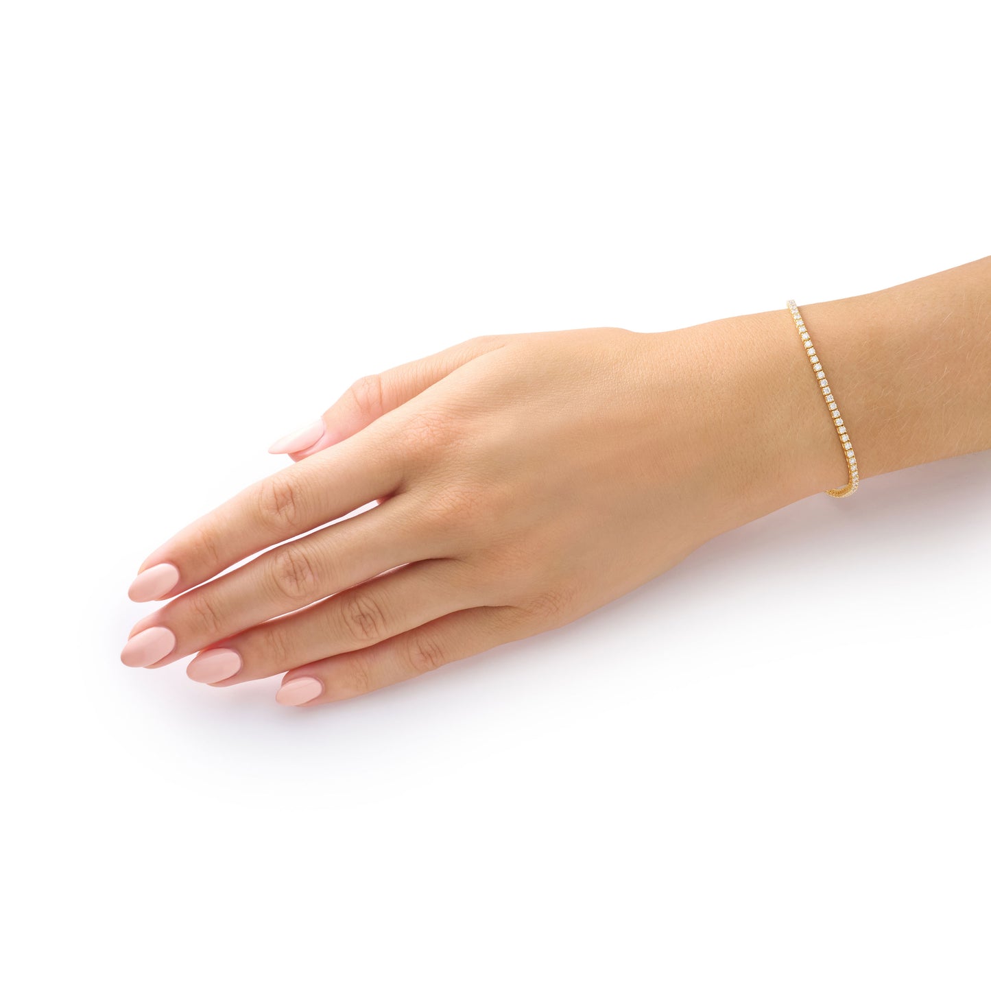 1.74cts Round Brilliant Cut Diamond 18ct Yellow Gold Line Bracelet