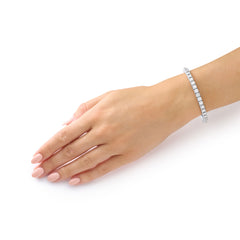 8.40cts Round Brilliant Cut Diamond 18ct White Gold Flex Bracelet