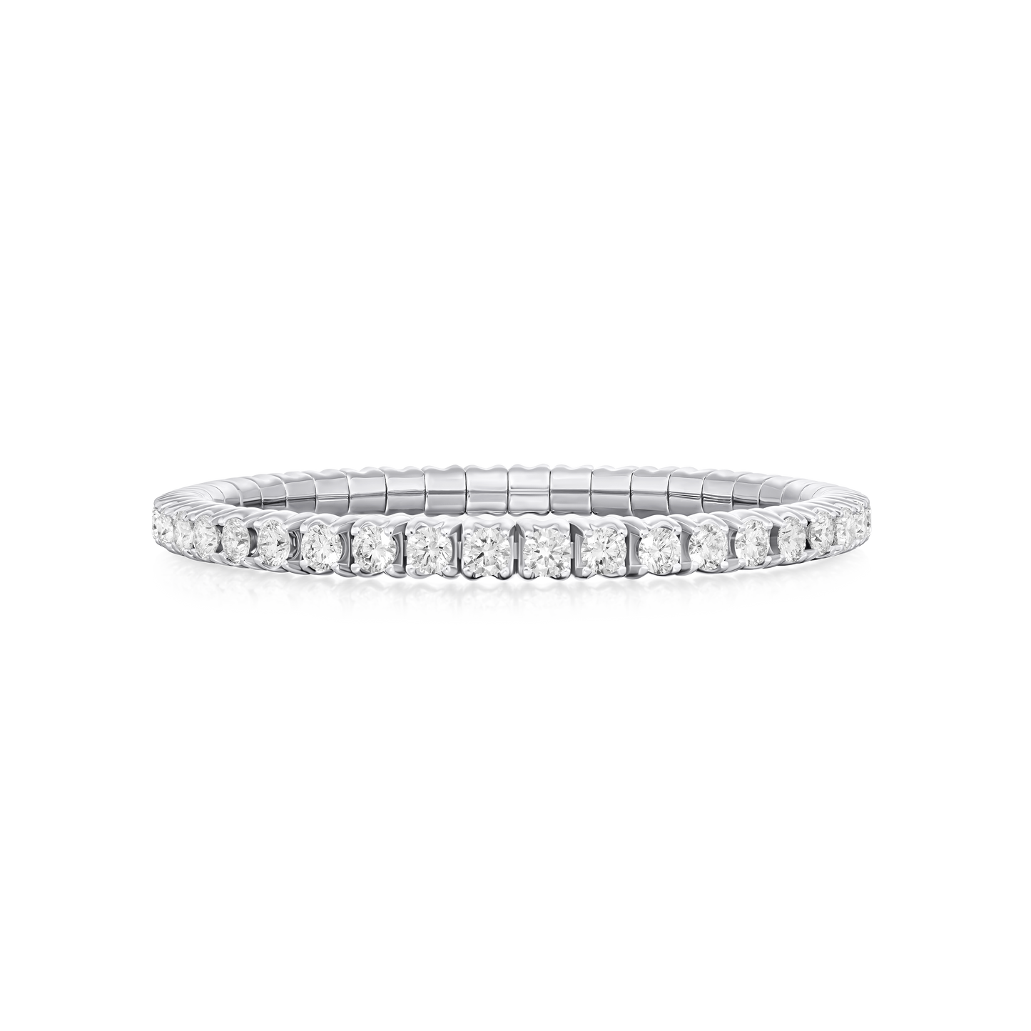 8.40cts Round Brilliant Cut Diamond 18ct White Gold Flex Bracelet