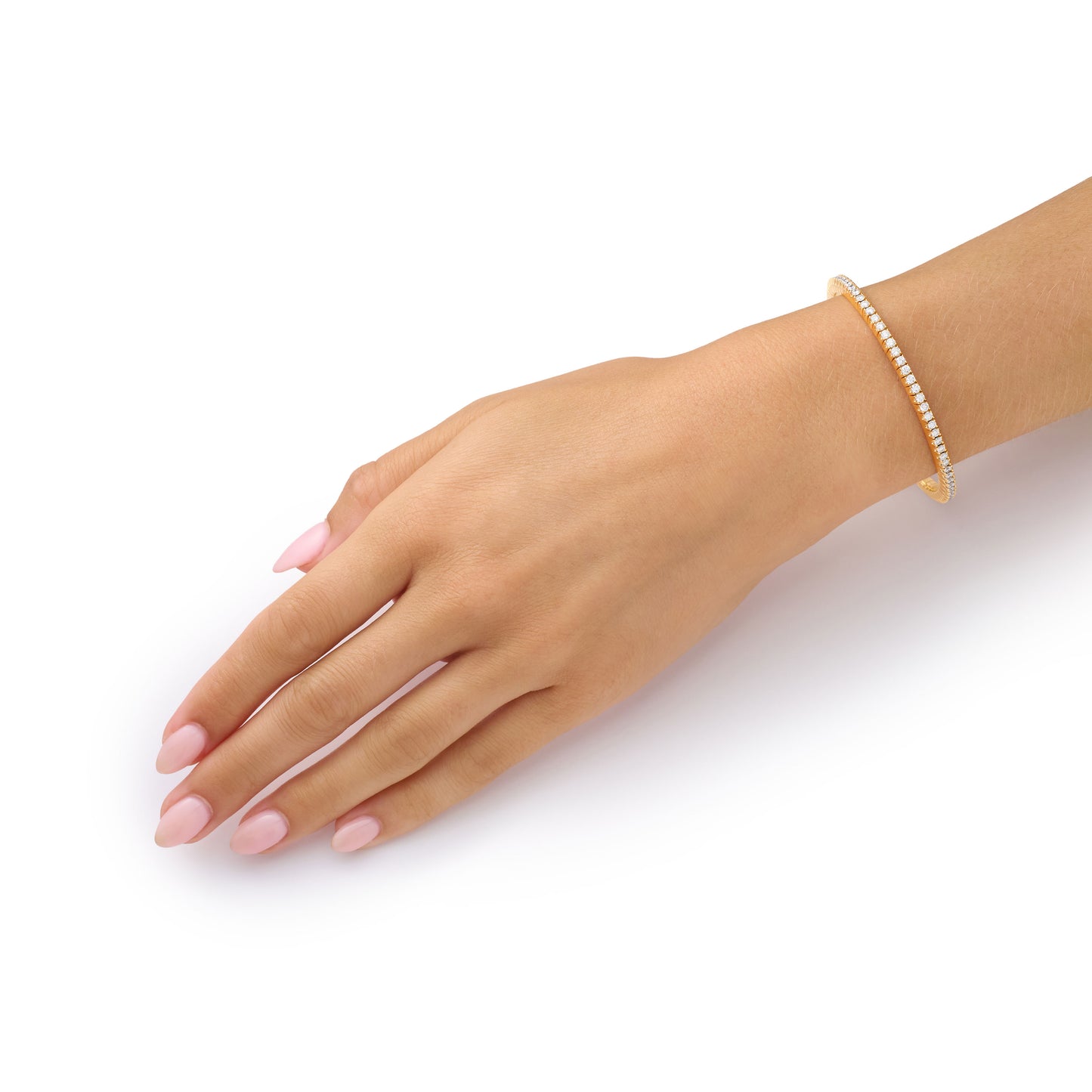 2.75cts Round Brilliant Cut Diamond 18ct Yellow Gold Flex Bracelet