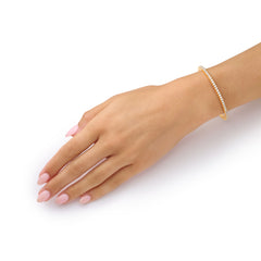 2.75cts Round Brilliant Cut Diamond 18ct Yellow Gold Flex Bracelet