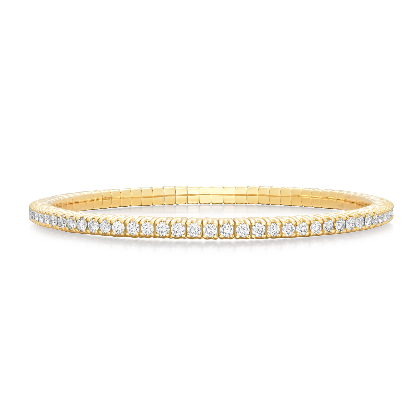 2.75cts Round Brilliant Cut Diamond 18ct Yellow Gold Flex Bracelet