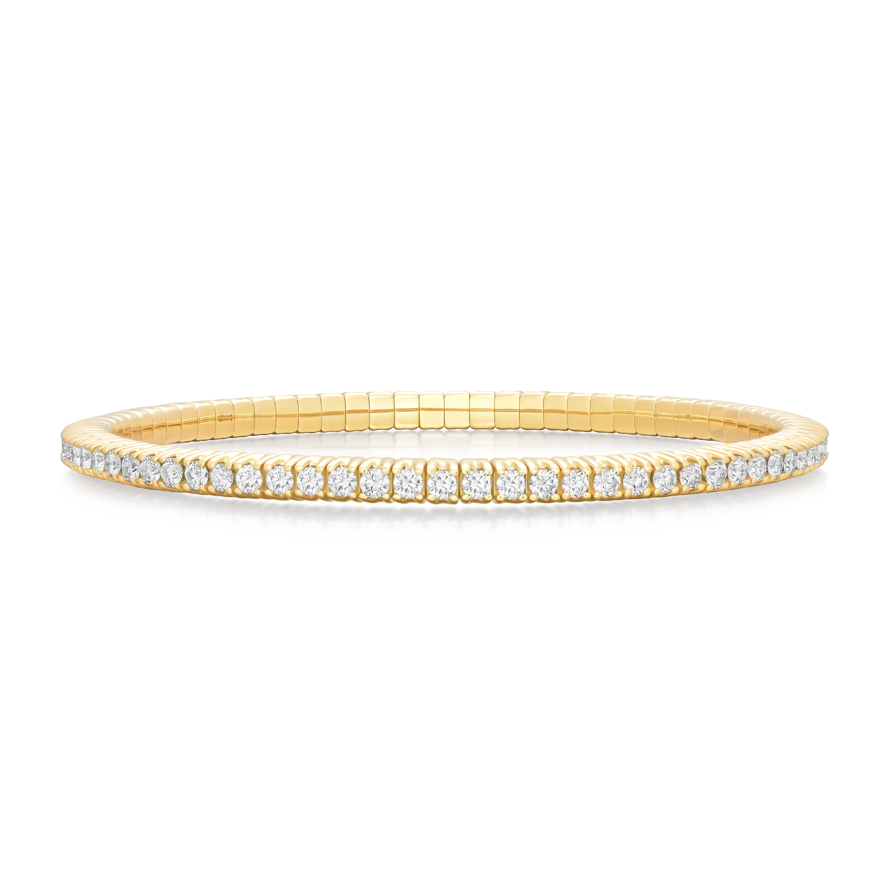 2.75cts Round Brilliant Cut Diamond 18ct Yellow Gold Flex Bracelet