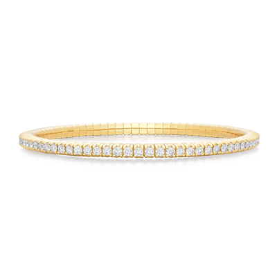 2.75cts Round Brilliant Cut Diamond 18ct Yellow Gold Flex Bracelet