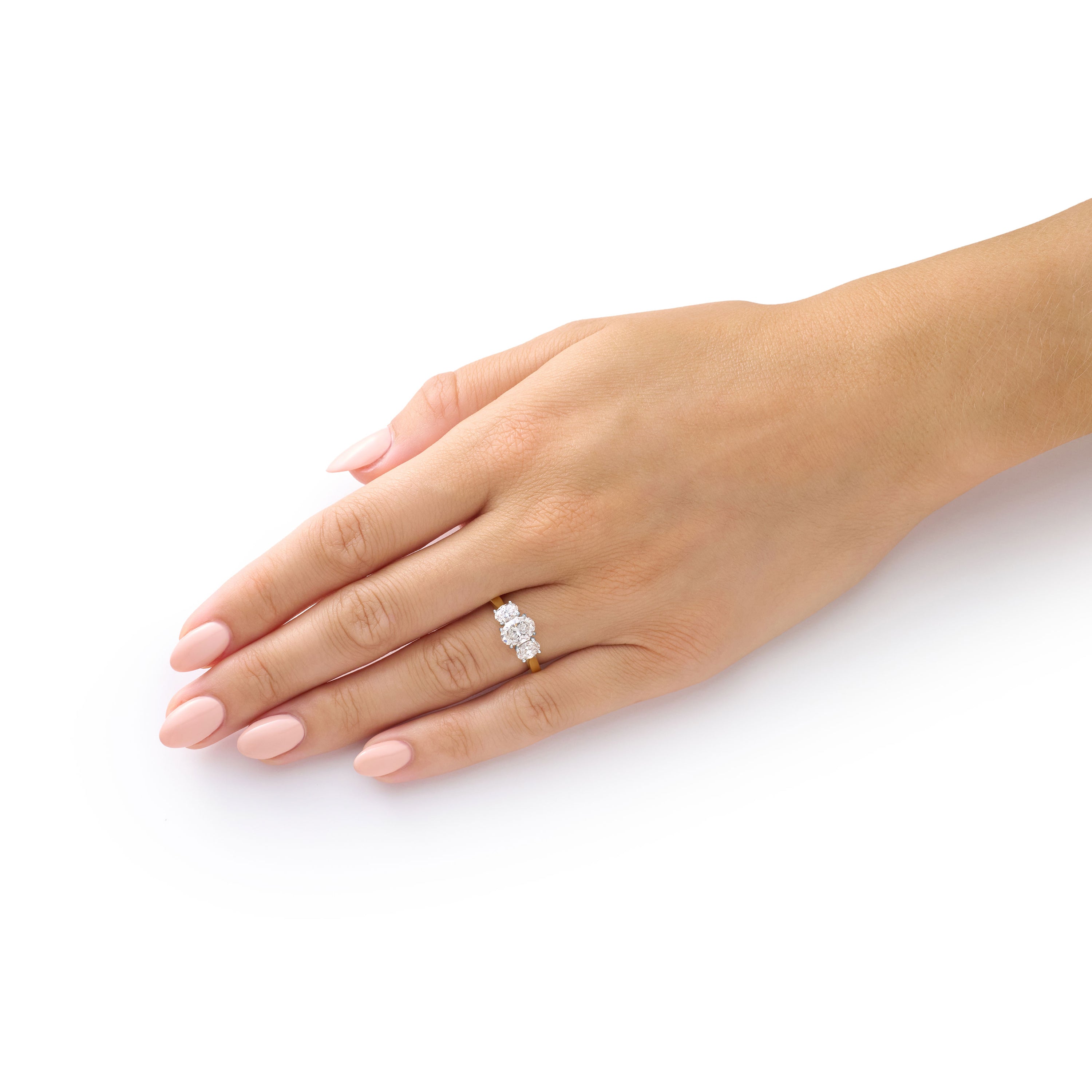 1.51cts Oval Cut Diamond Three Stone Ring