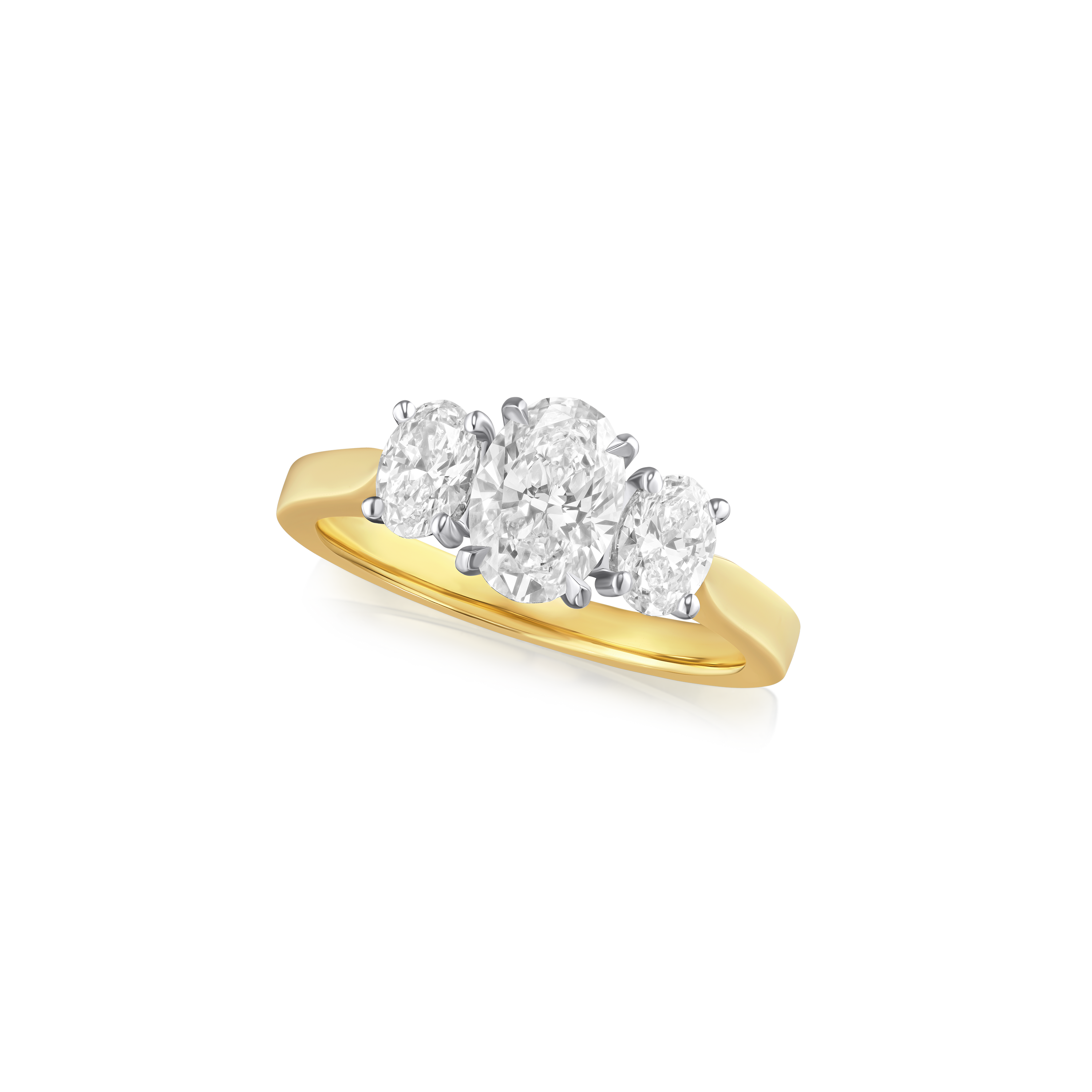 1.51cts Oval Cut Diamond Three Stone Ring
