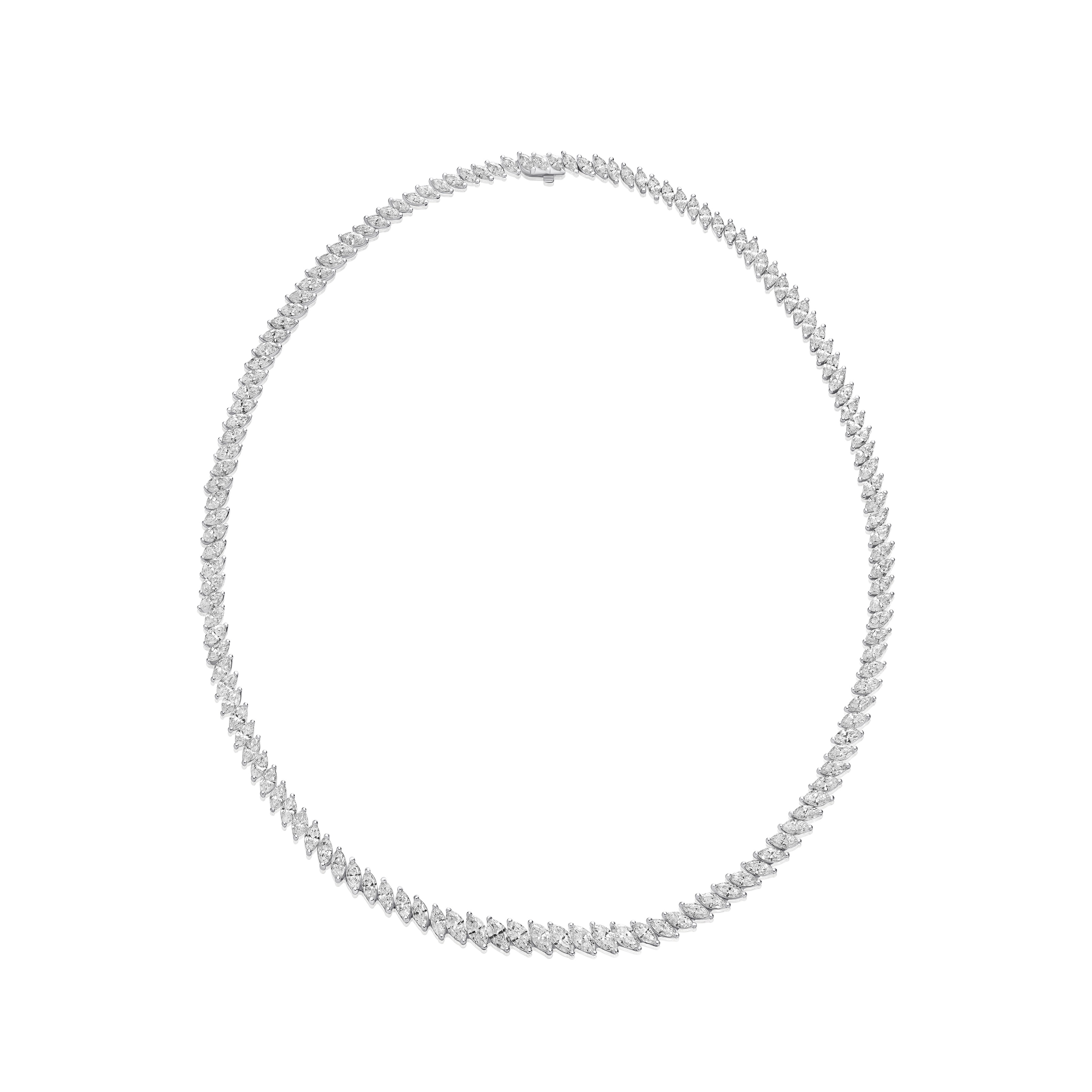 15.99cts Marquise Cut Diamond Line Necklace