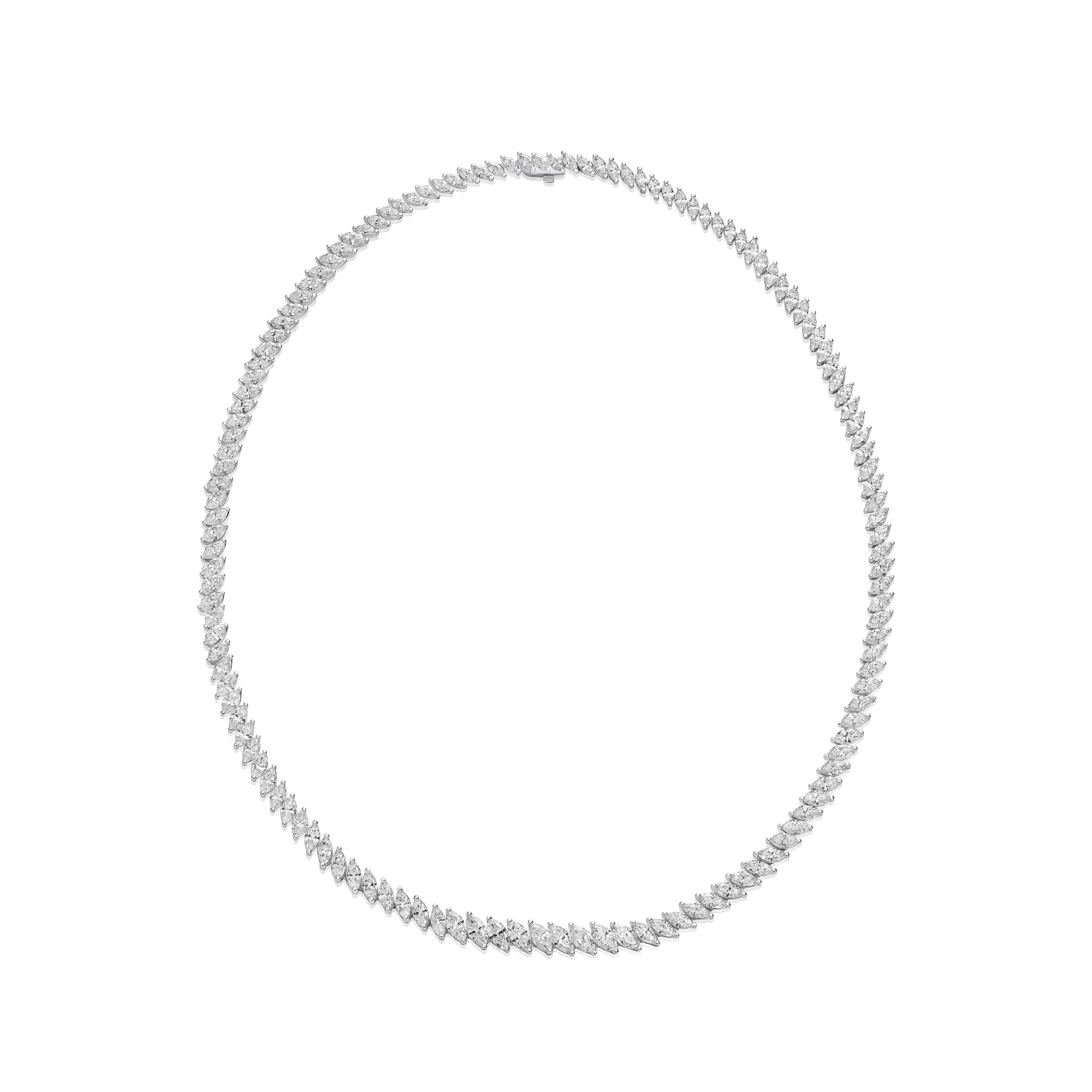 15.99cts Marquise Cut Diamond Line Necklace