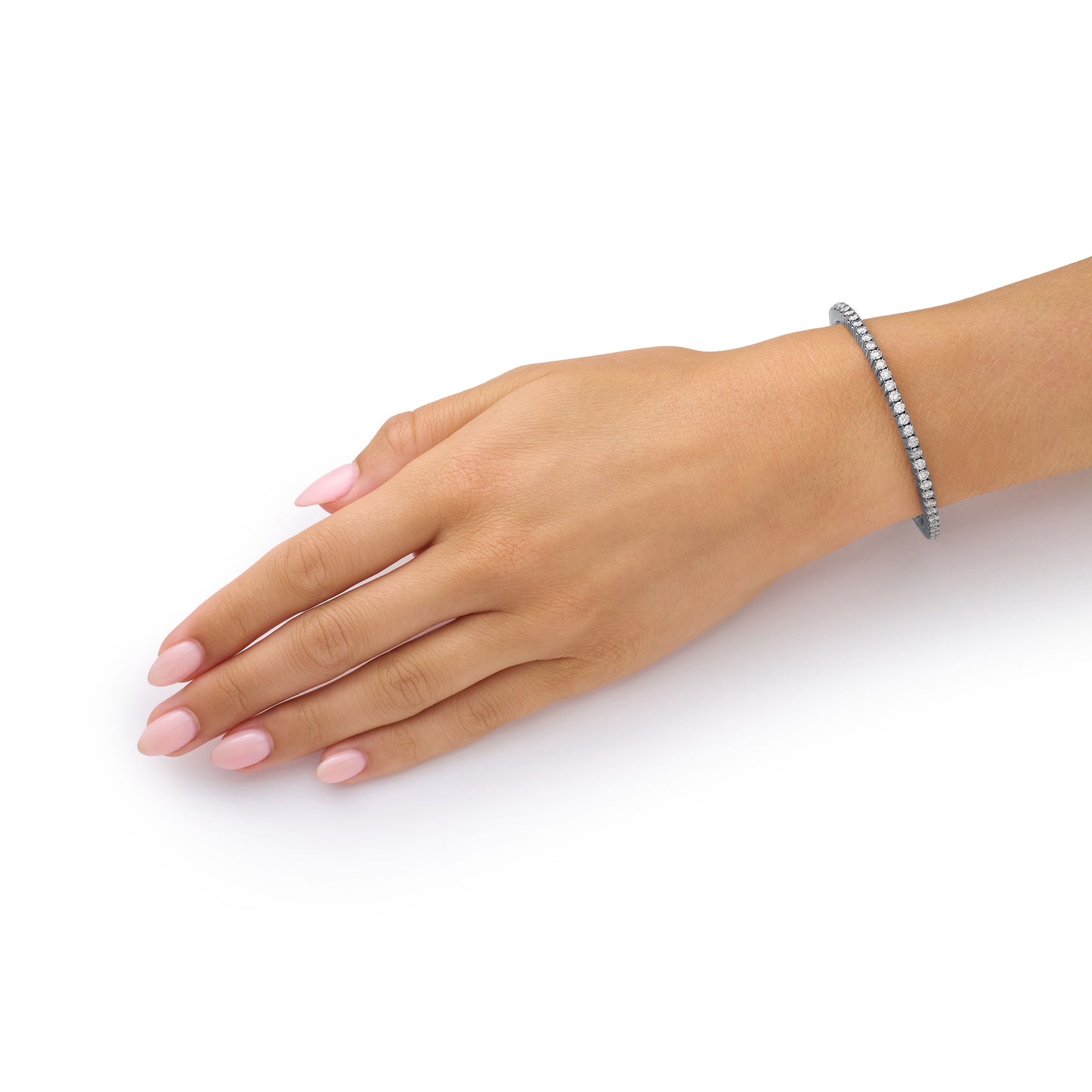 4.54cts Round Brilliant Cut Diamond Flex Bracelet, Black Rhodium Plated