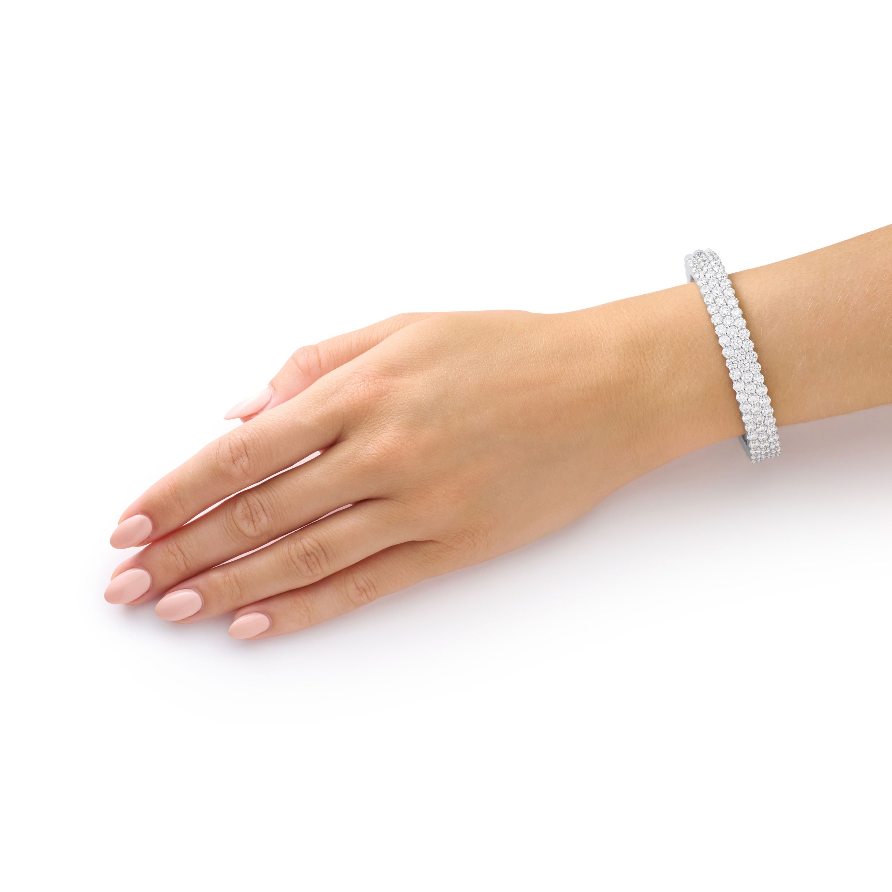 11.50cts Diamond Set Three Row Wave Bangle
