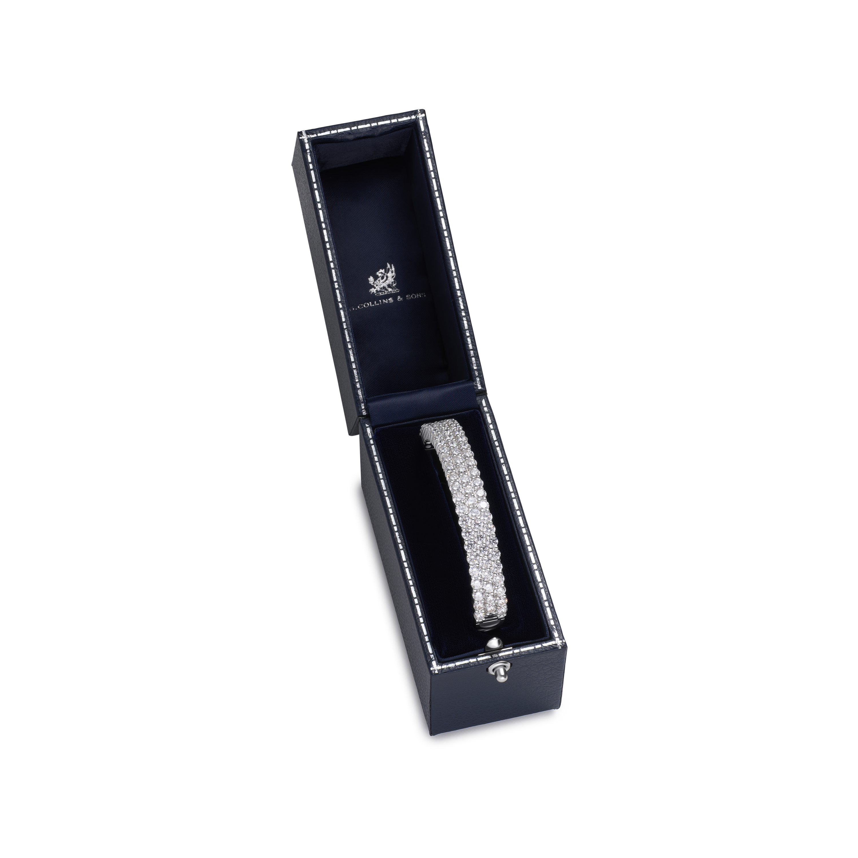 11.50cts Diamond Set Three Row Wave Bangle
