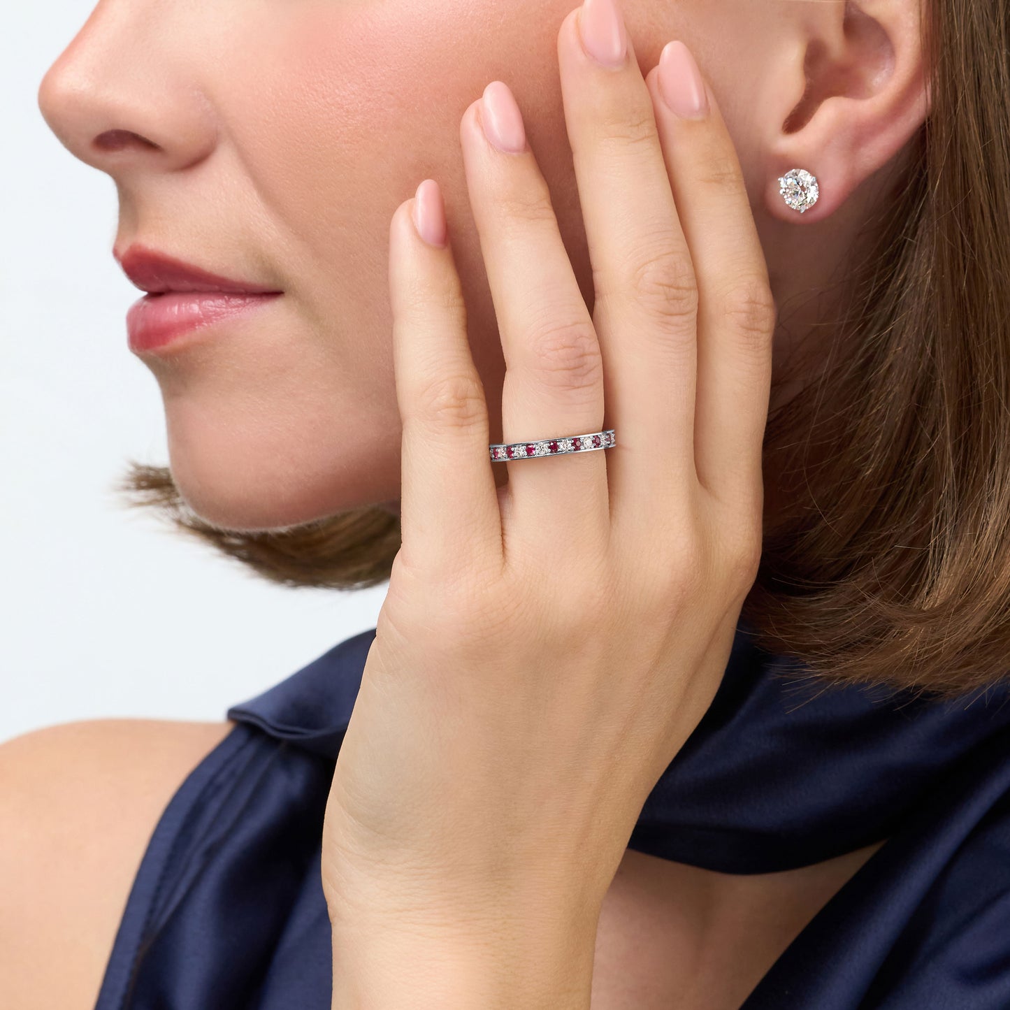 Skyline Ruby and Diamond Full Eternity Ring 2.5mm