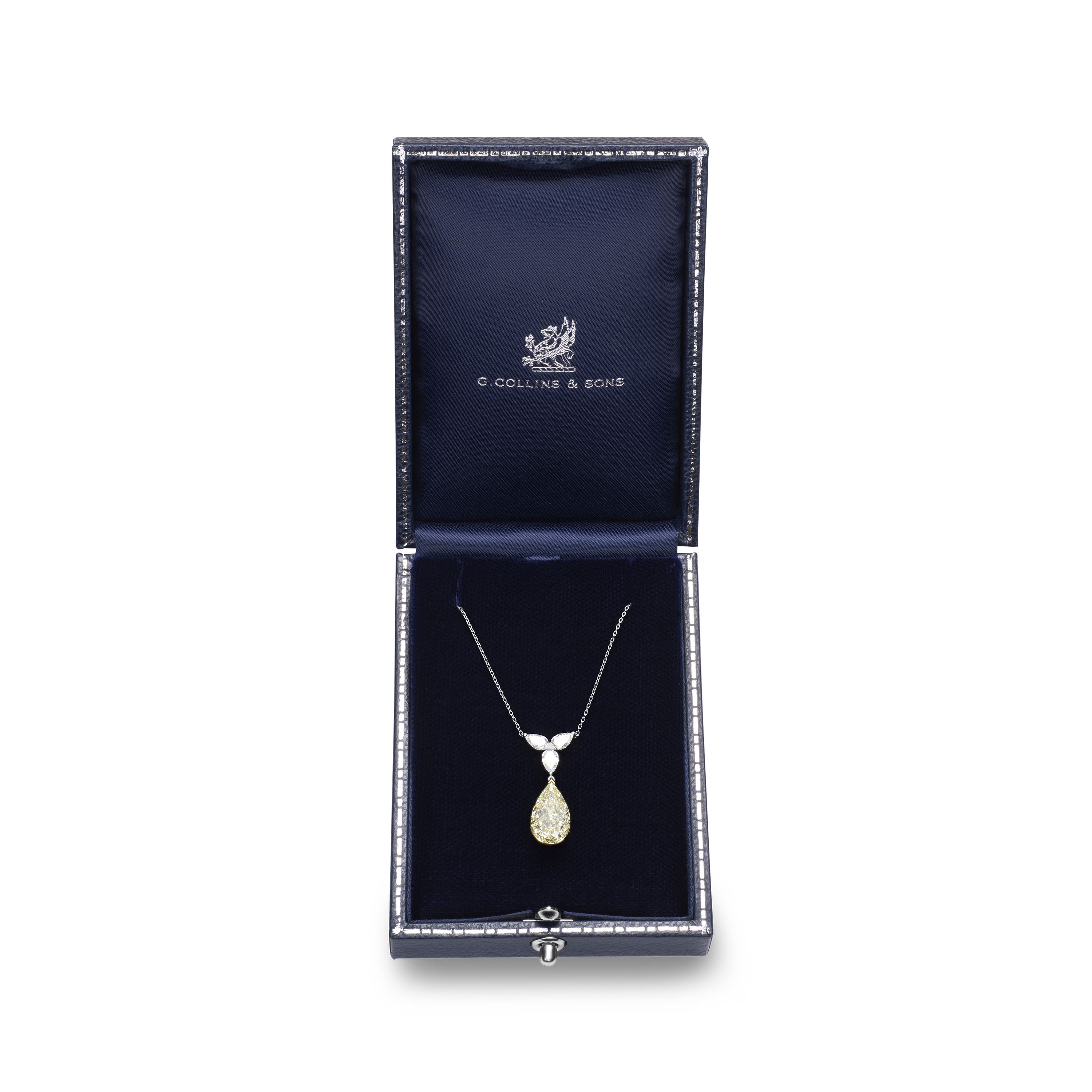 3.24cts Yellow Diamond Drop Pendant