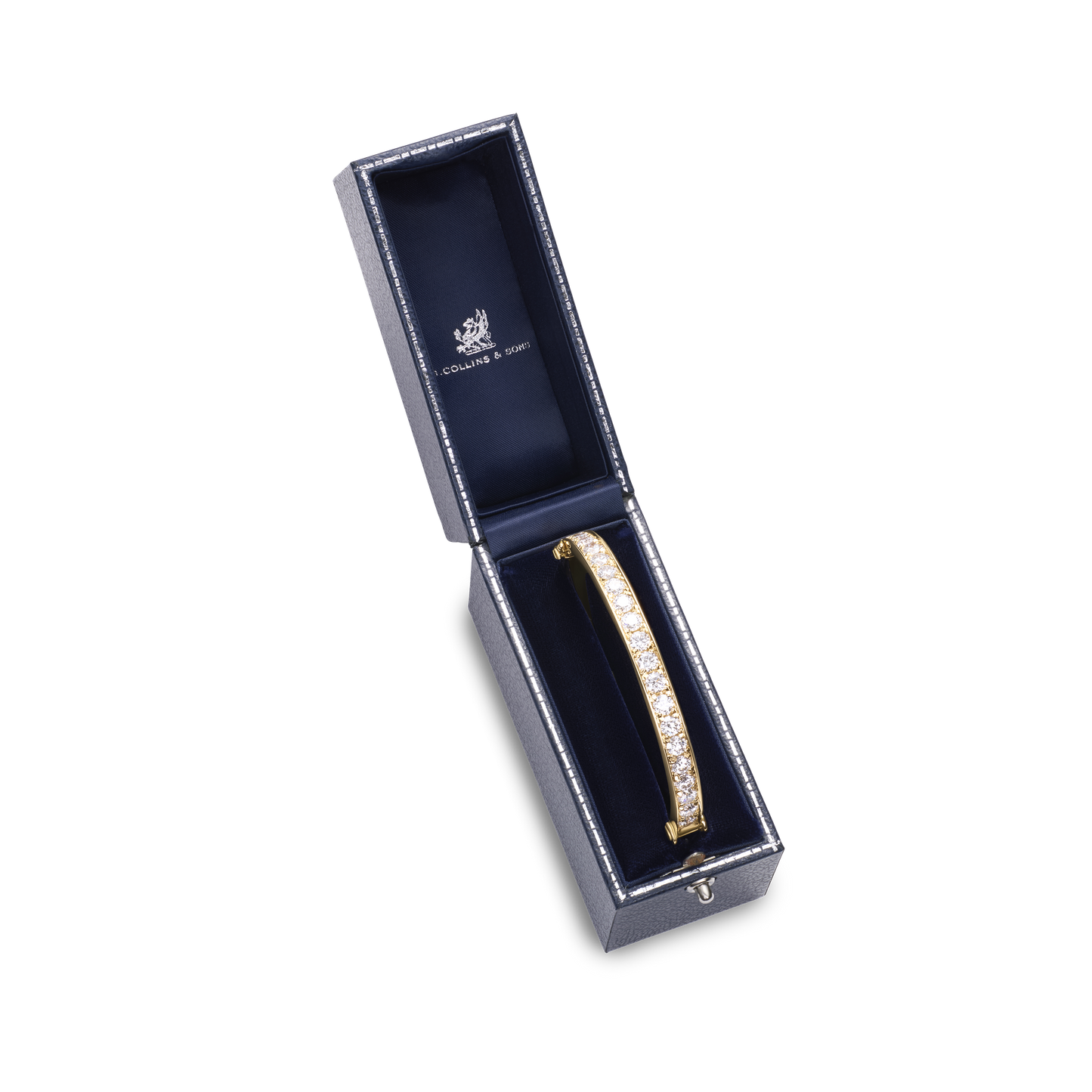 Skyline Collection Diamond Set 18ct Rose Gold Bangle, 6mm