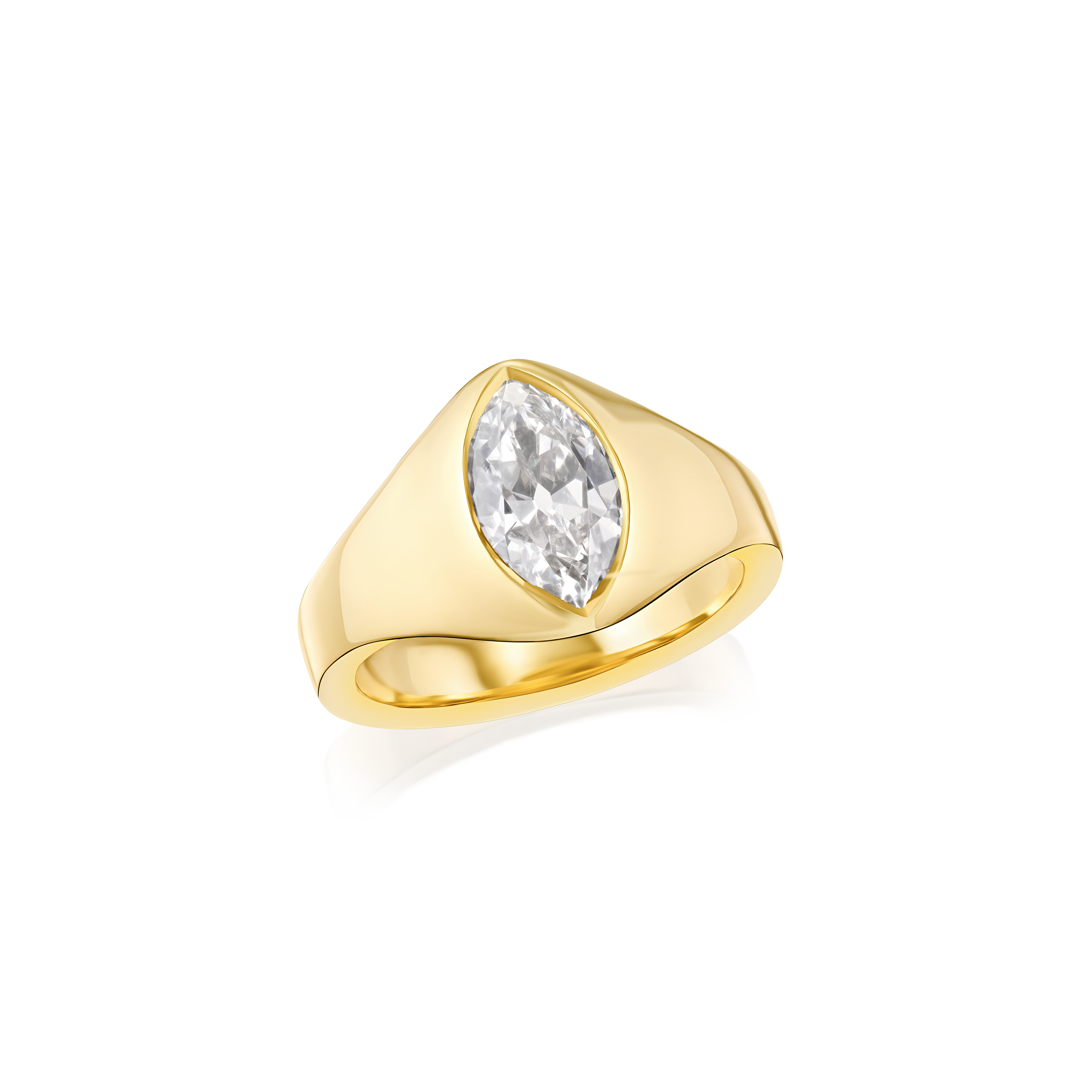 2.05cts Marquise Cut Diamond 18ct Yellow Gold Ring