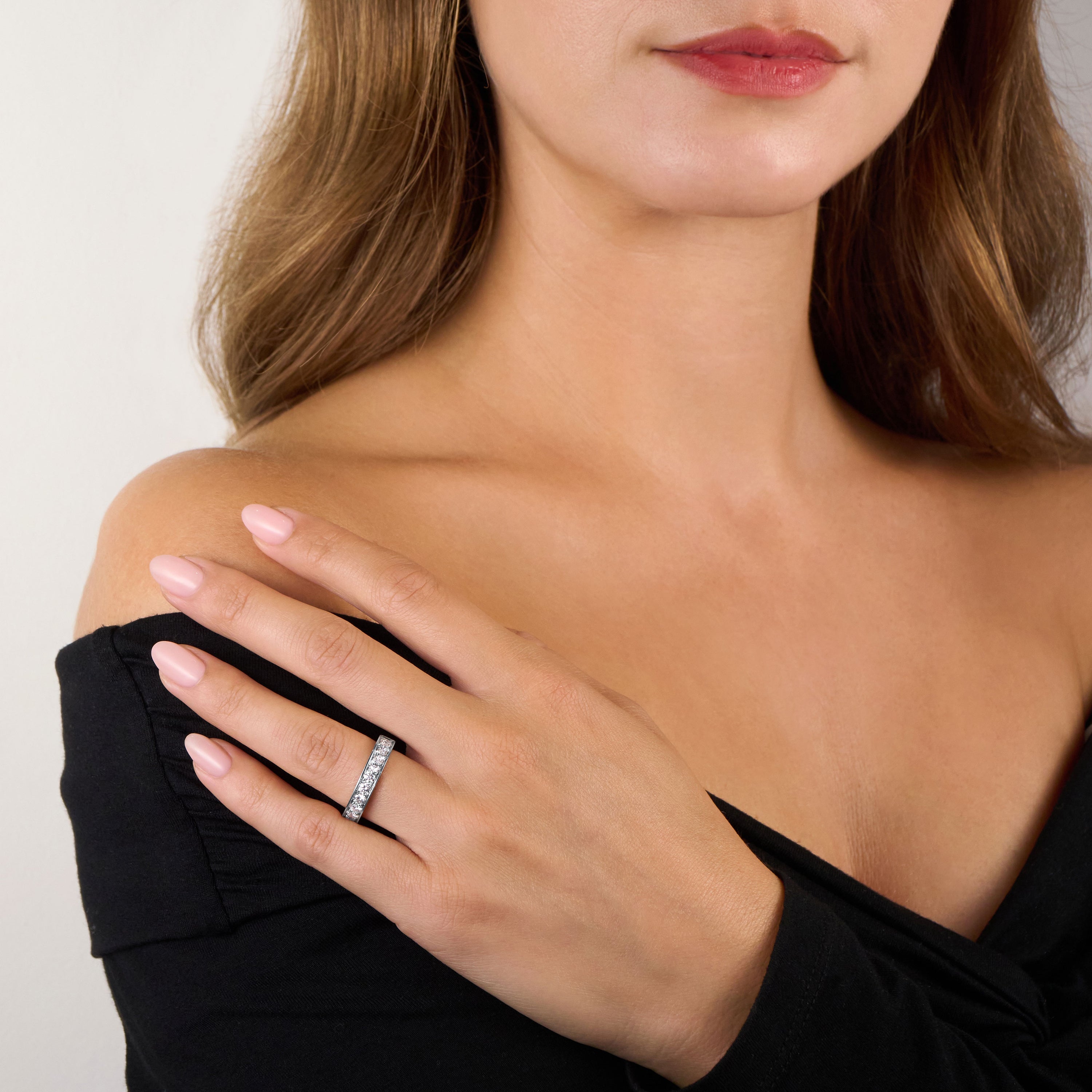 0.86ct Diamond Set Half Eternity Ring
