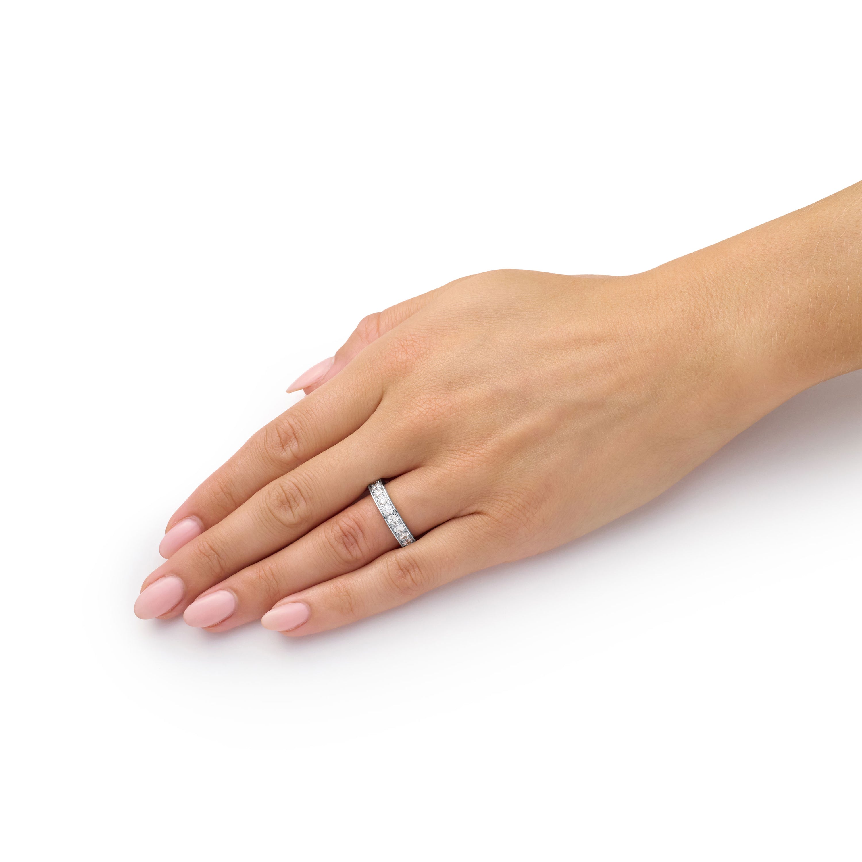 0.86ct Diamond Set Half Eternity Ring