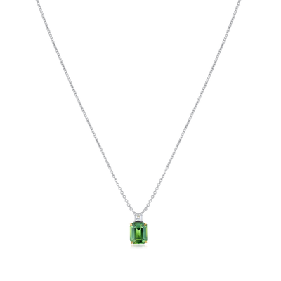 2.20cts Green Sapphire and Diamond Pendant