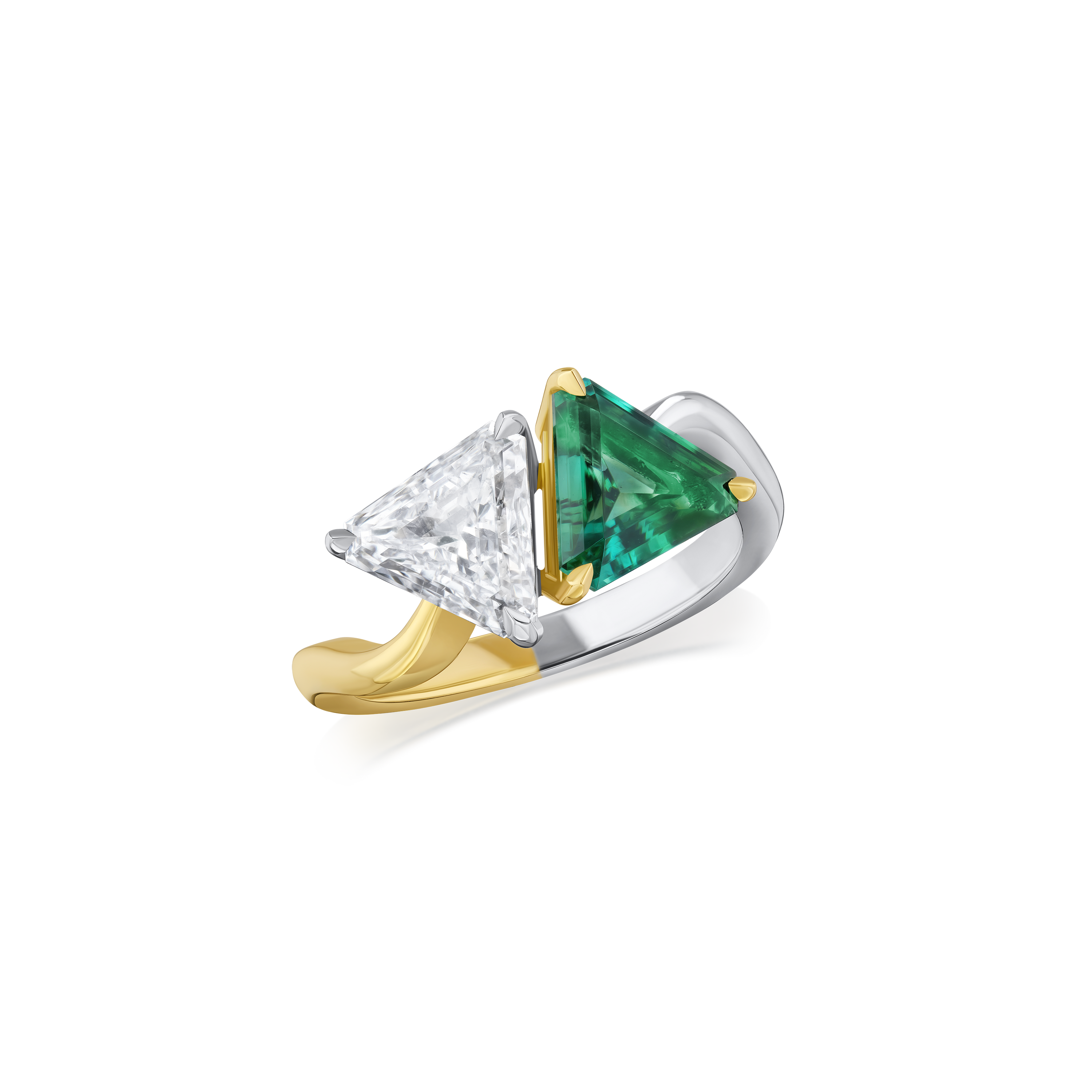 Tourmaline and Diamond 'Toi et Moi' Ring