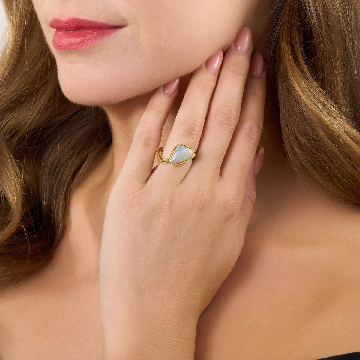 Opal 18ct Yellow Gold Twist Ring