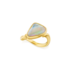 3.20cts Opal 18ct Yellow Gold Twist Ring