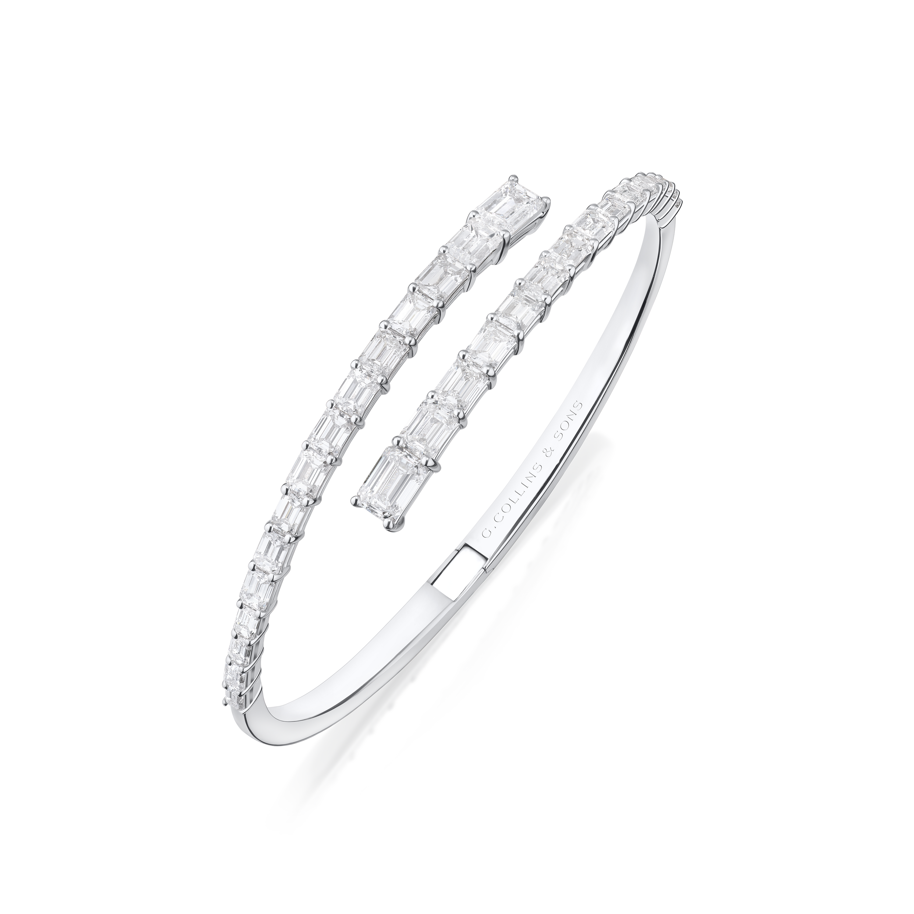 6.29ct Emerald Cut Diamond Crossover Bangle