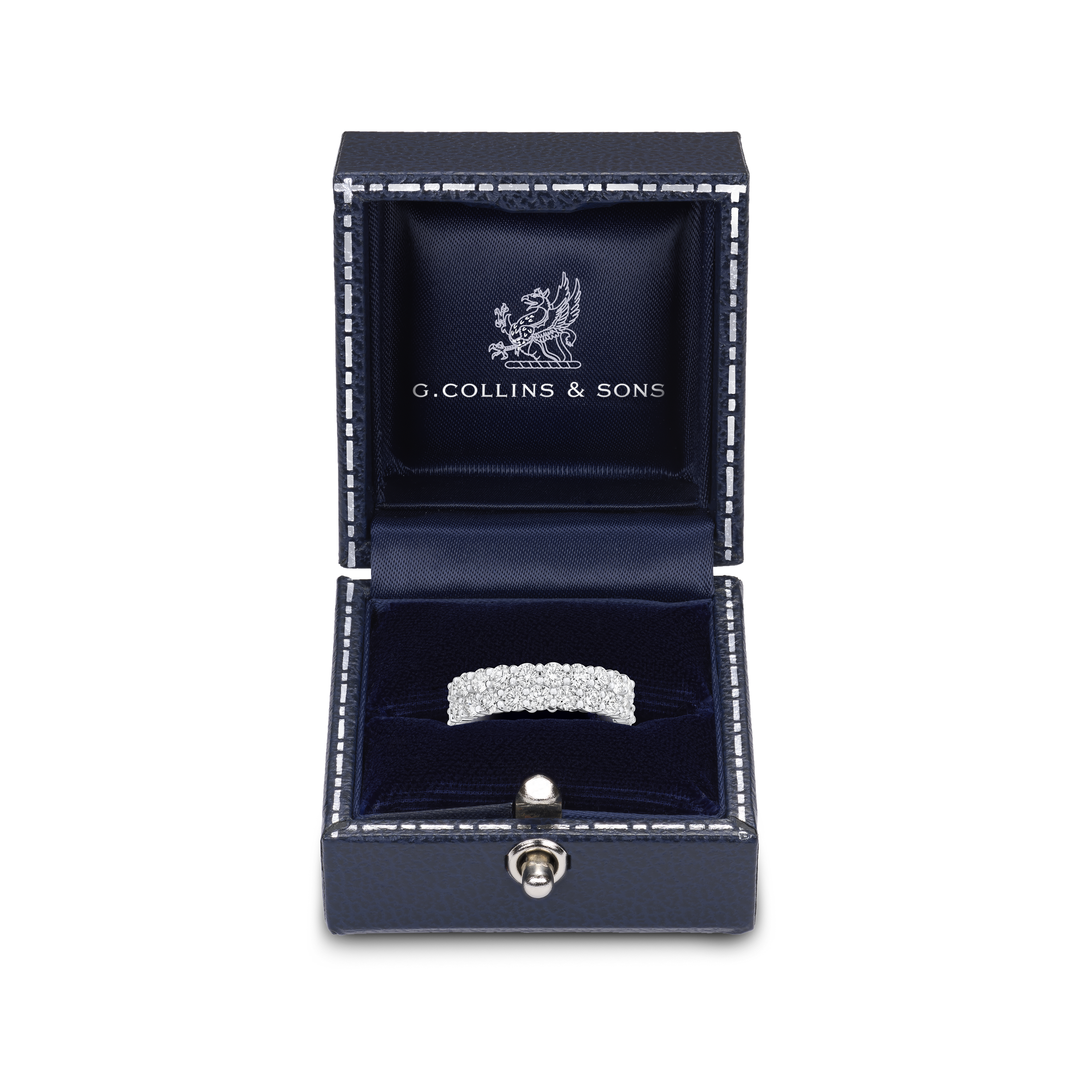 4.33ct Two Row Diamond Wave Ring