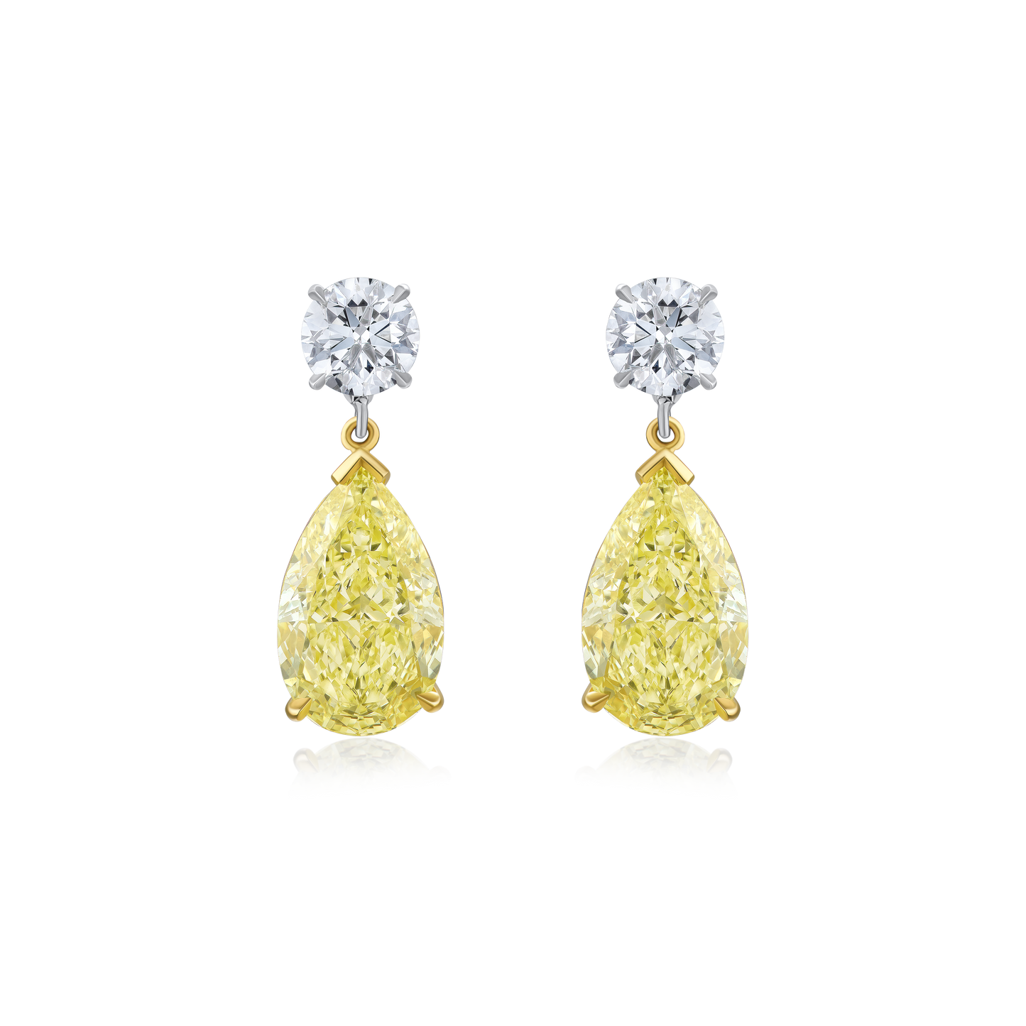 8.17ct Yellow Diamond Slide On/Off Drop Earrings