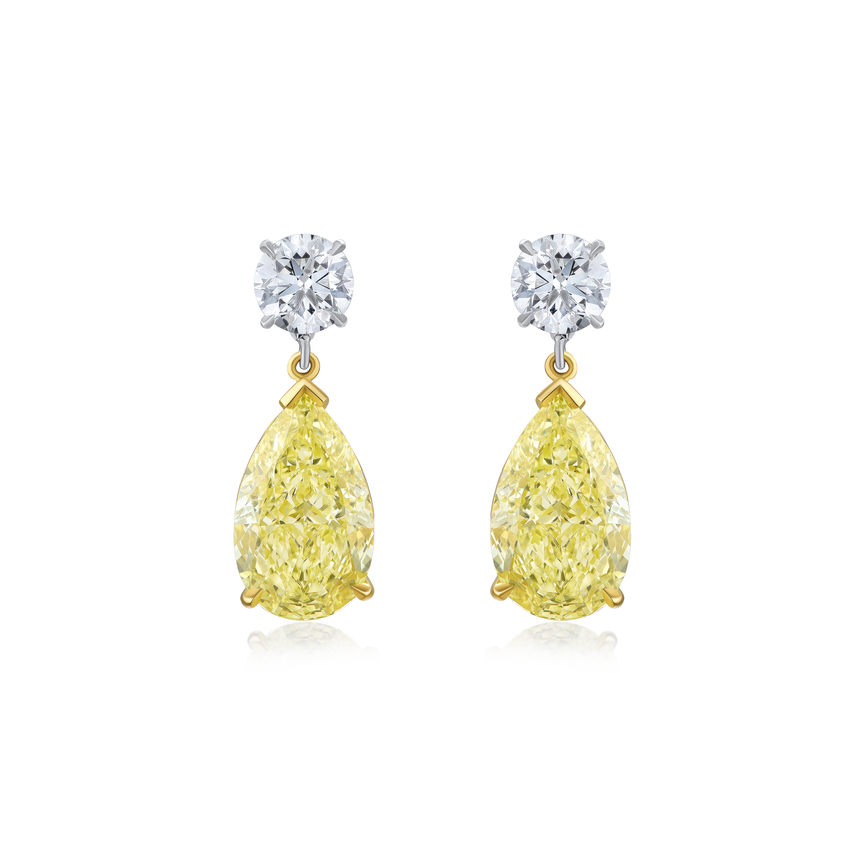 8.17ct Yellow Diamond Slide On/Off Drop Earrings