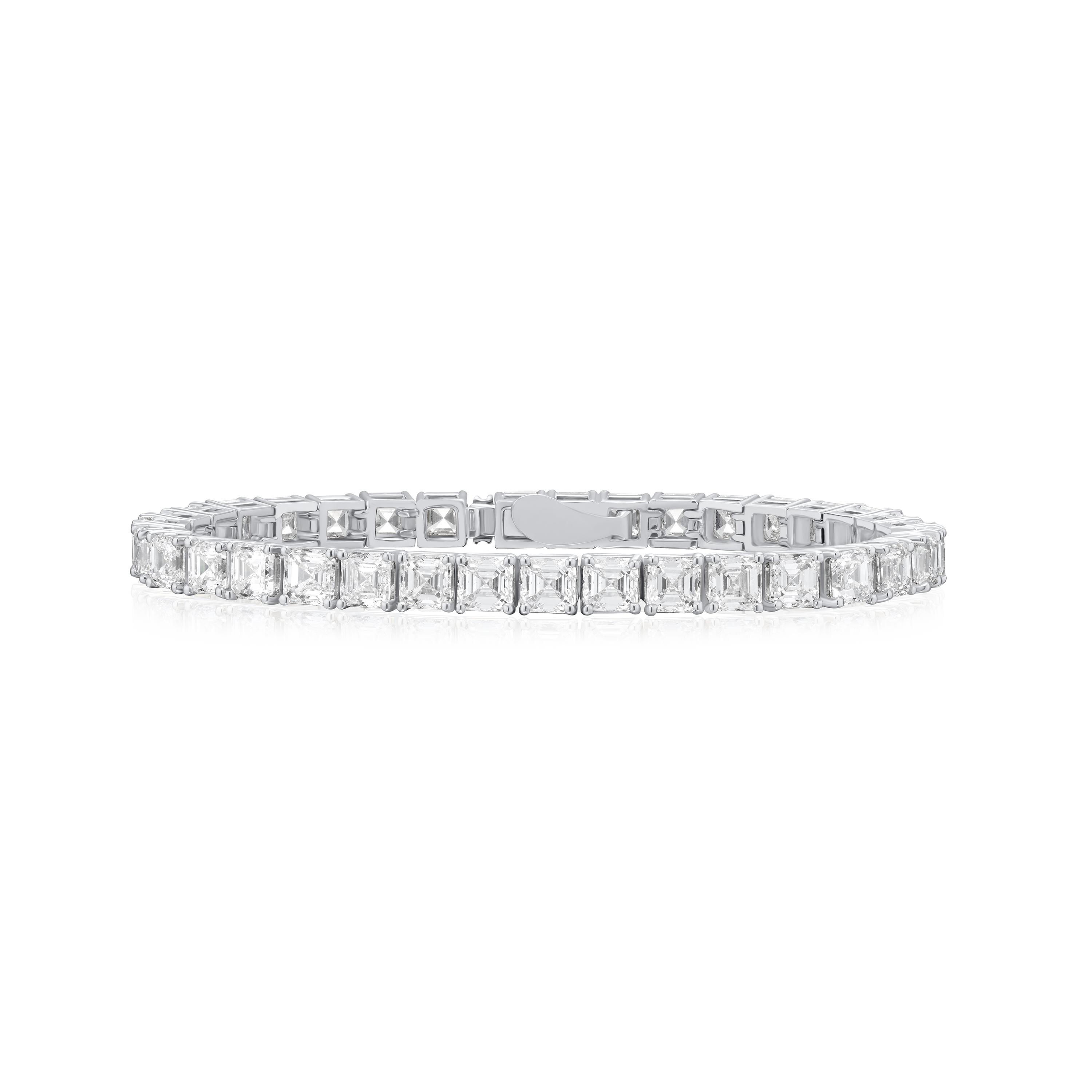 18.27ct Asscher Cut Diamond Line Bracelet