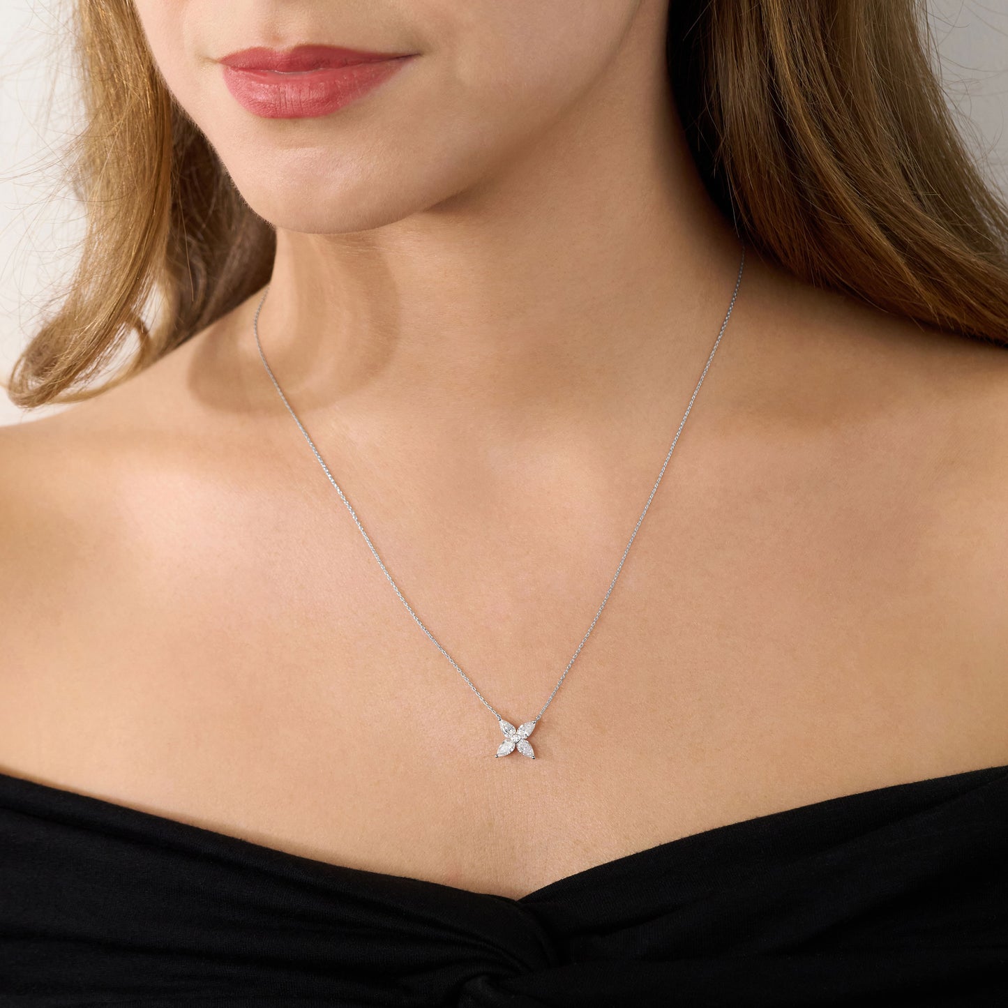 0.80ct Pear and Round Brilliant Cut Diamond Pendant