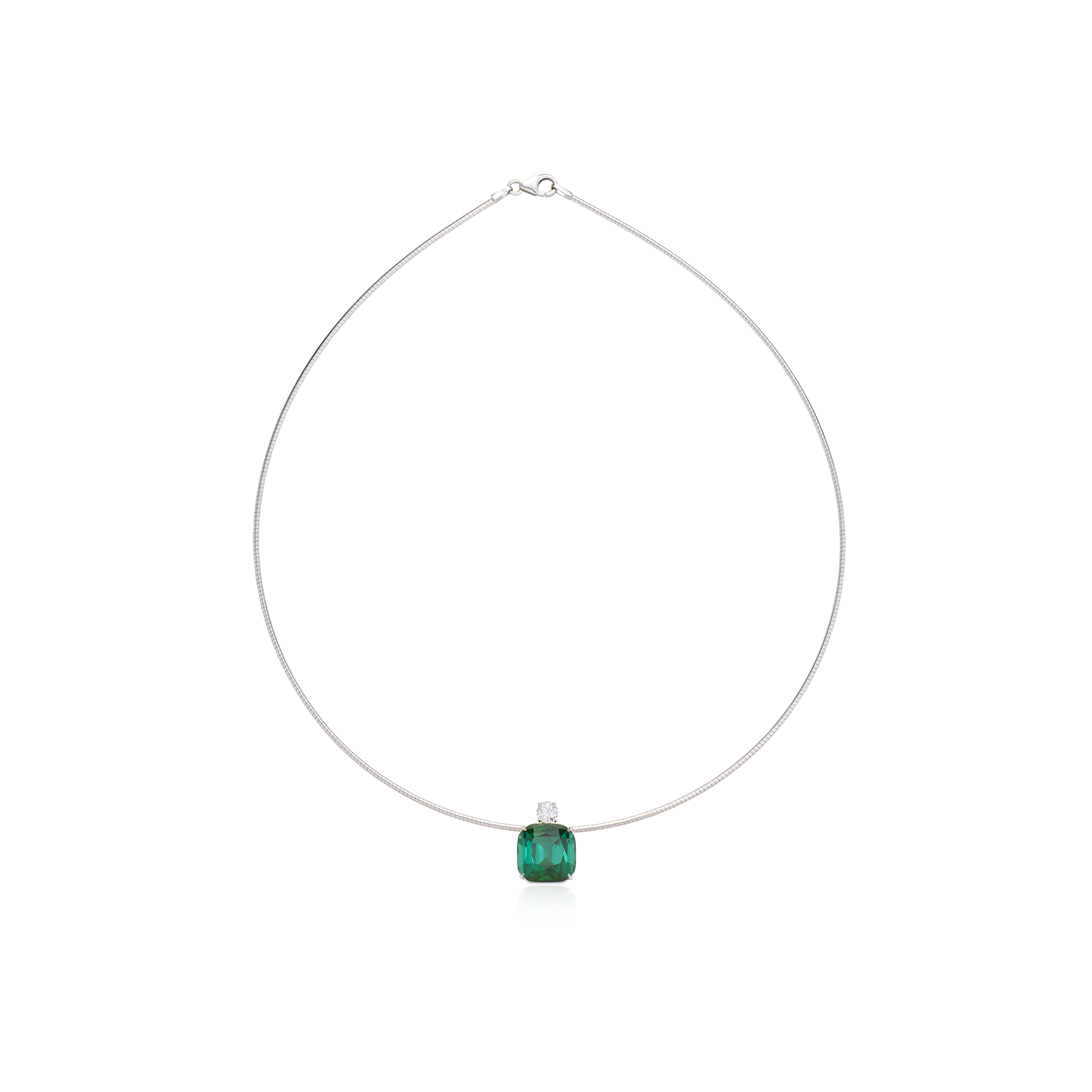 9.49ct Green Tourmaline and Diamond Pendant