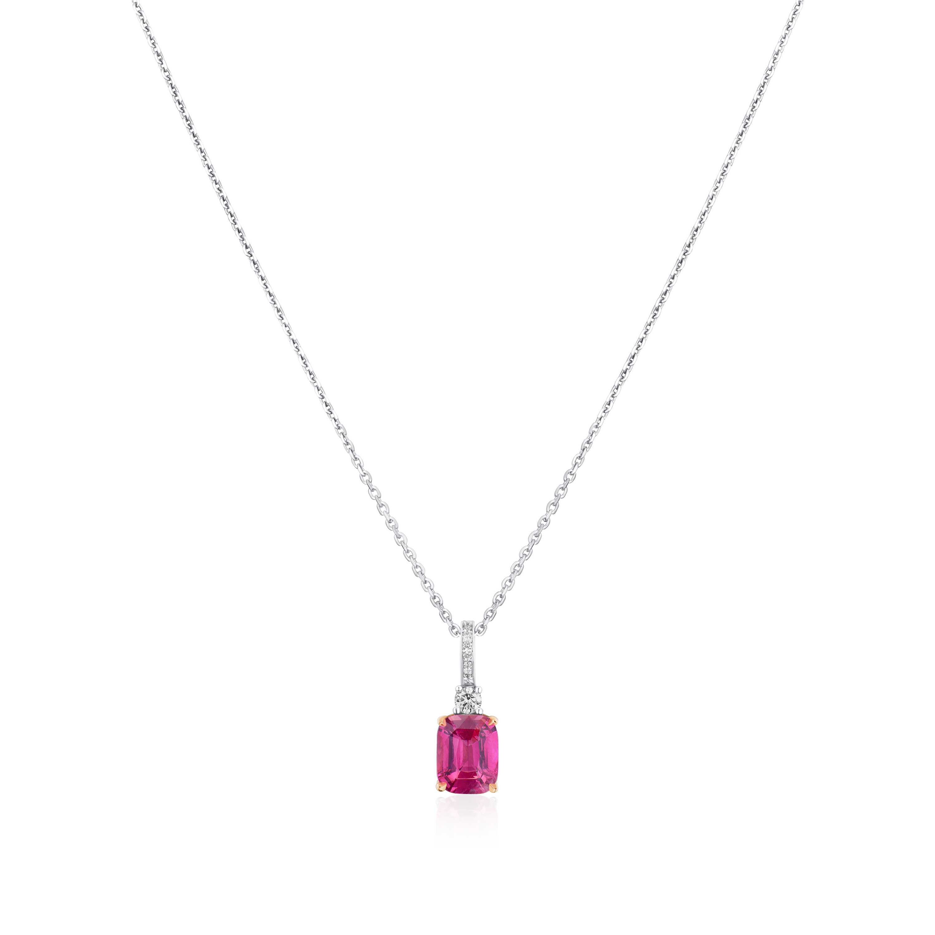 2.05ct Pink Spinel and Diamond Pendant