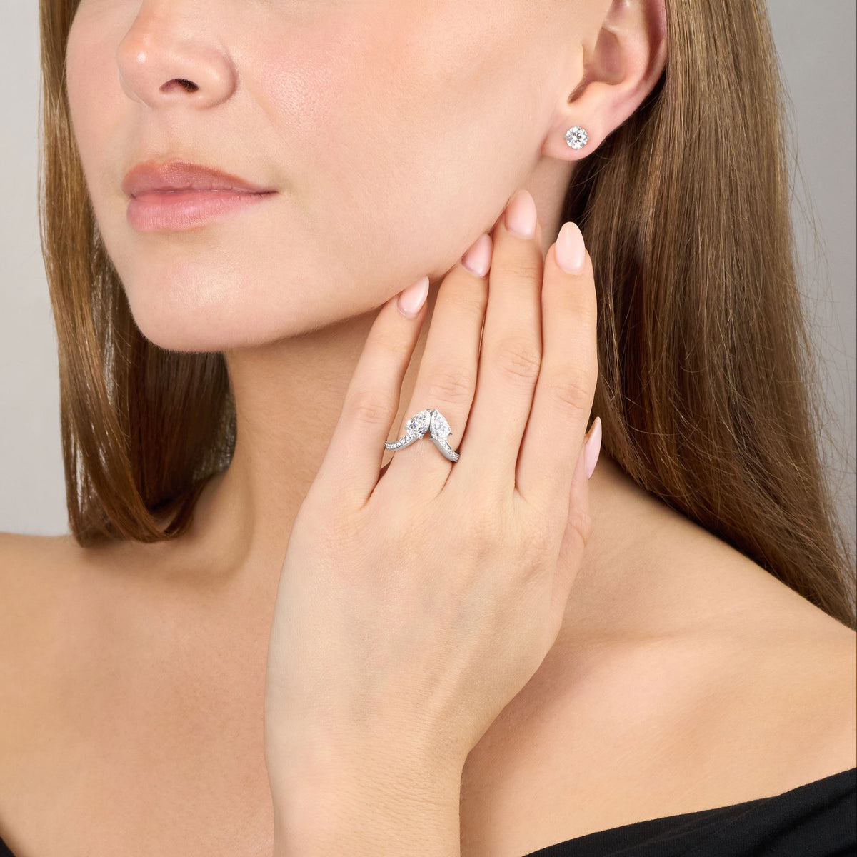 Pear Cut Diamond 'Toi et Moi' Ring
