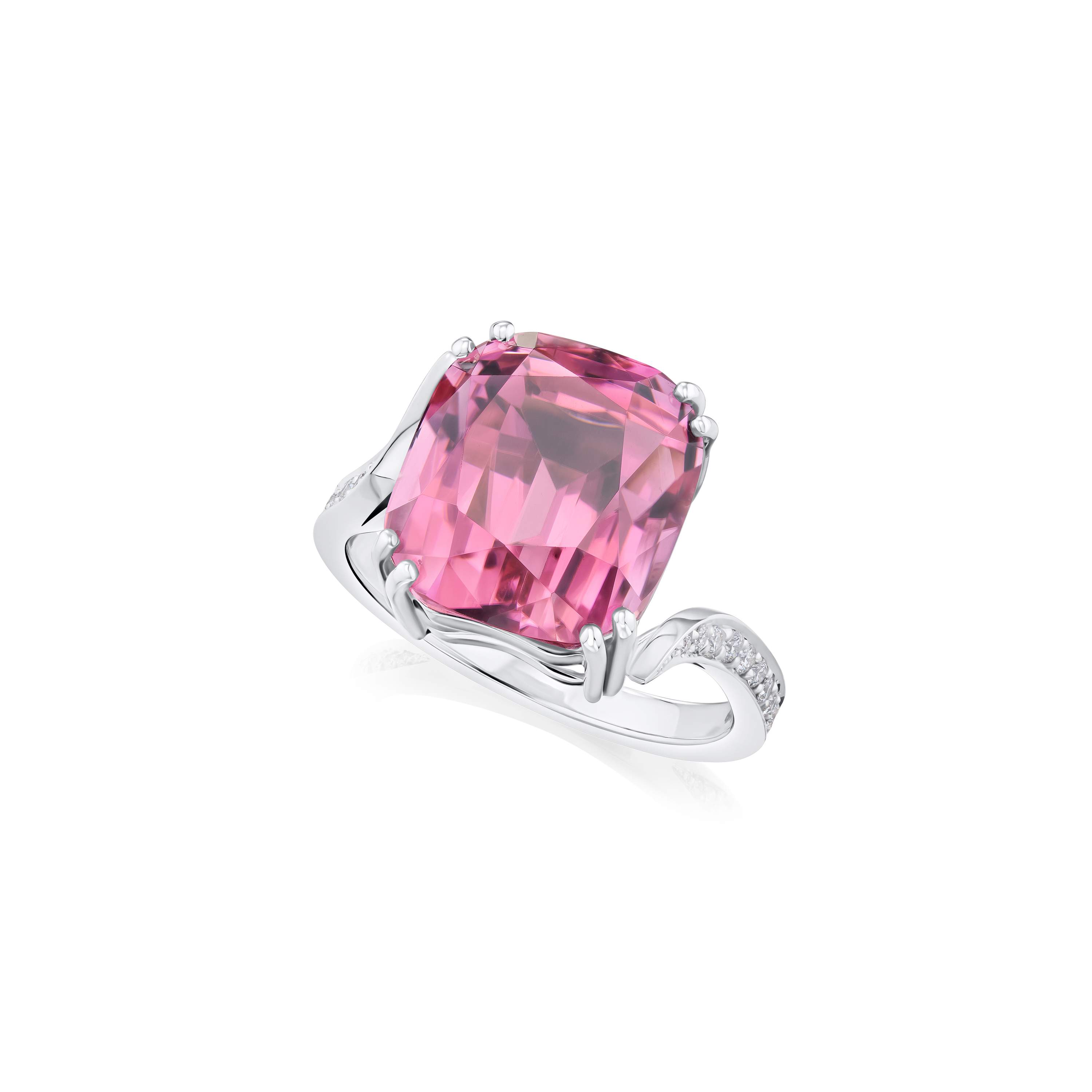 9.84ct Pink Tourmaline Twist Ring