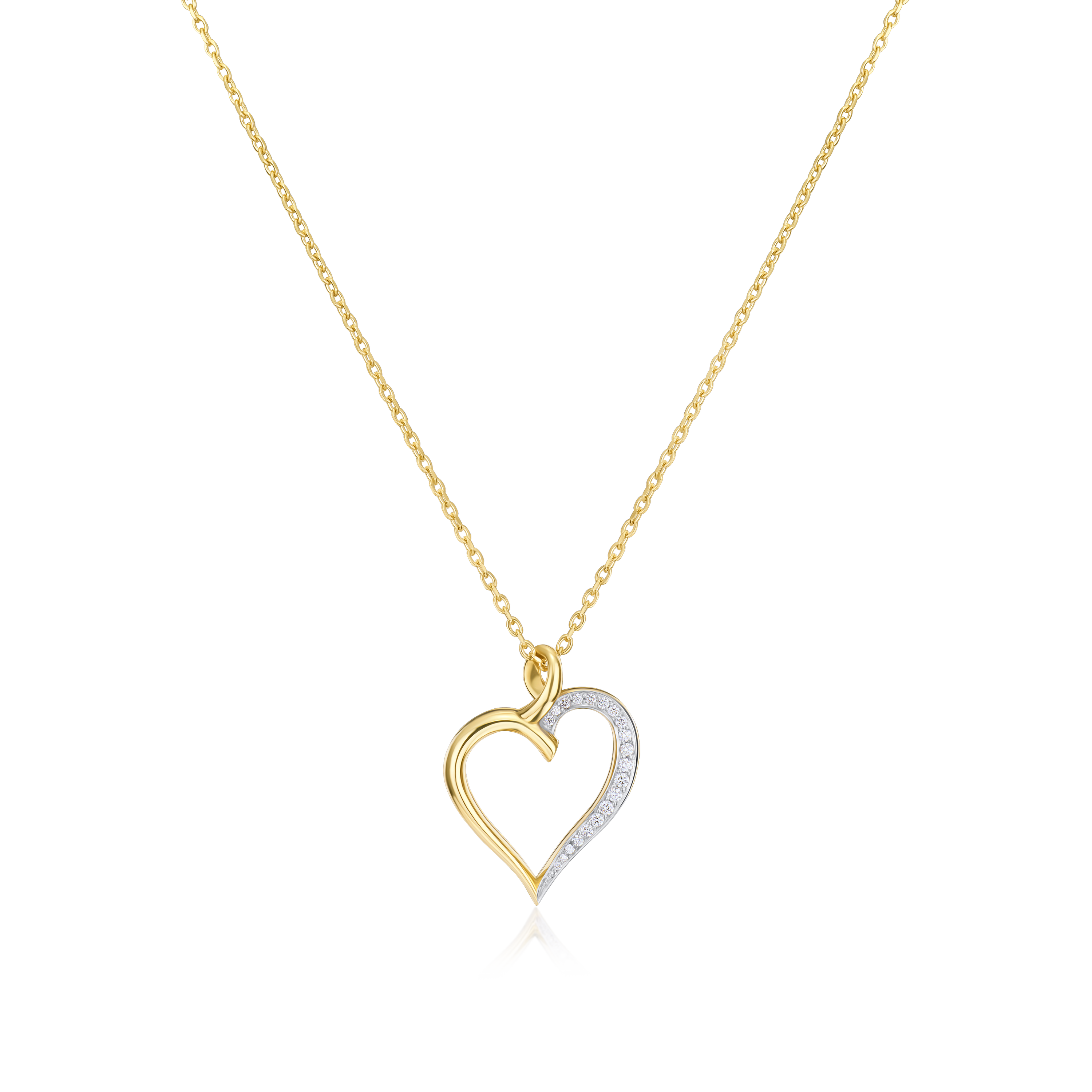 18ct Yellow Gold Diamond Set Heart Pendant
