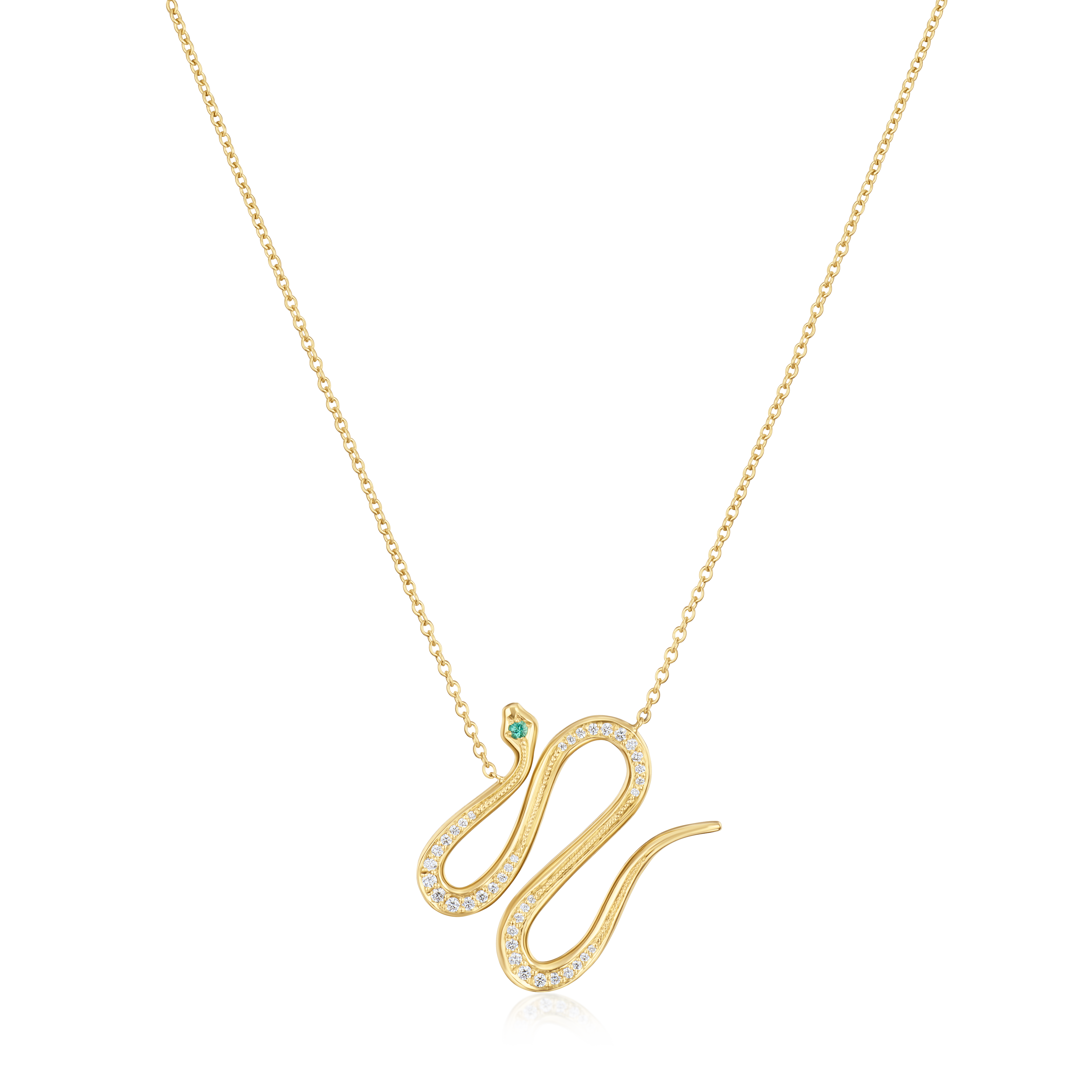 Diamond Set Serpent Pendant