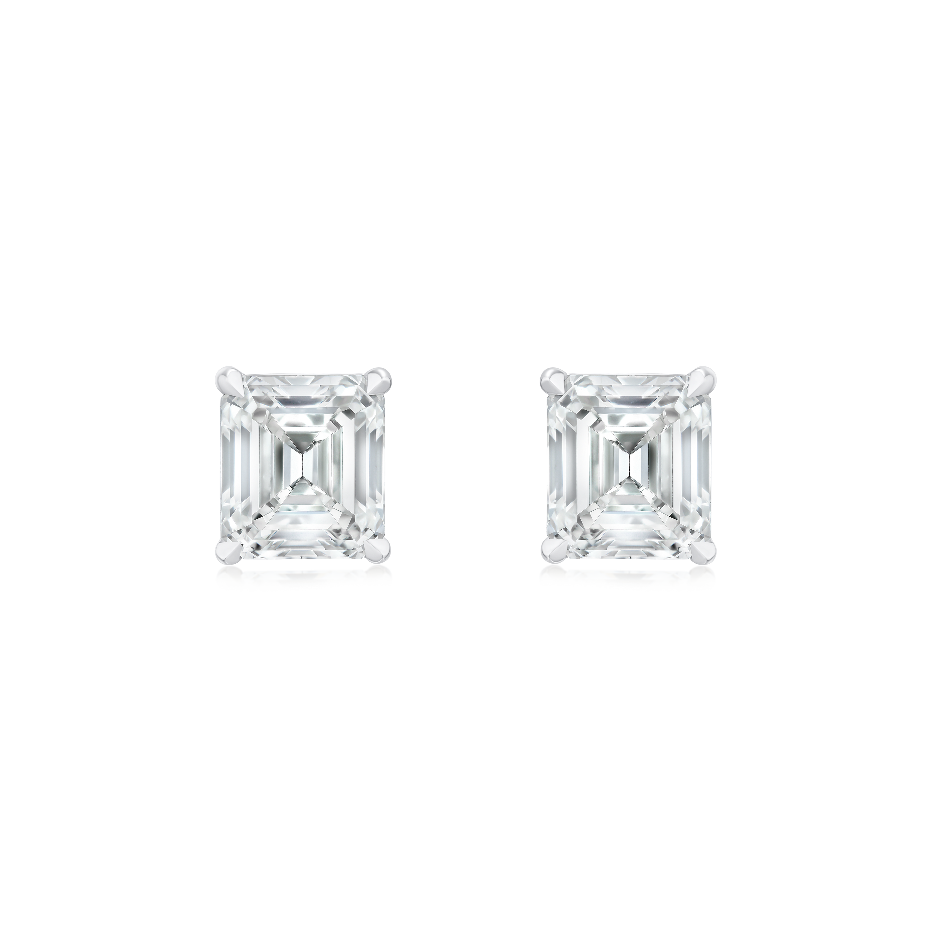 2.03ct Emerald Cut Diamond Stud Earrings