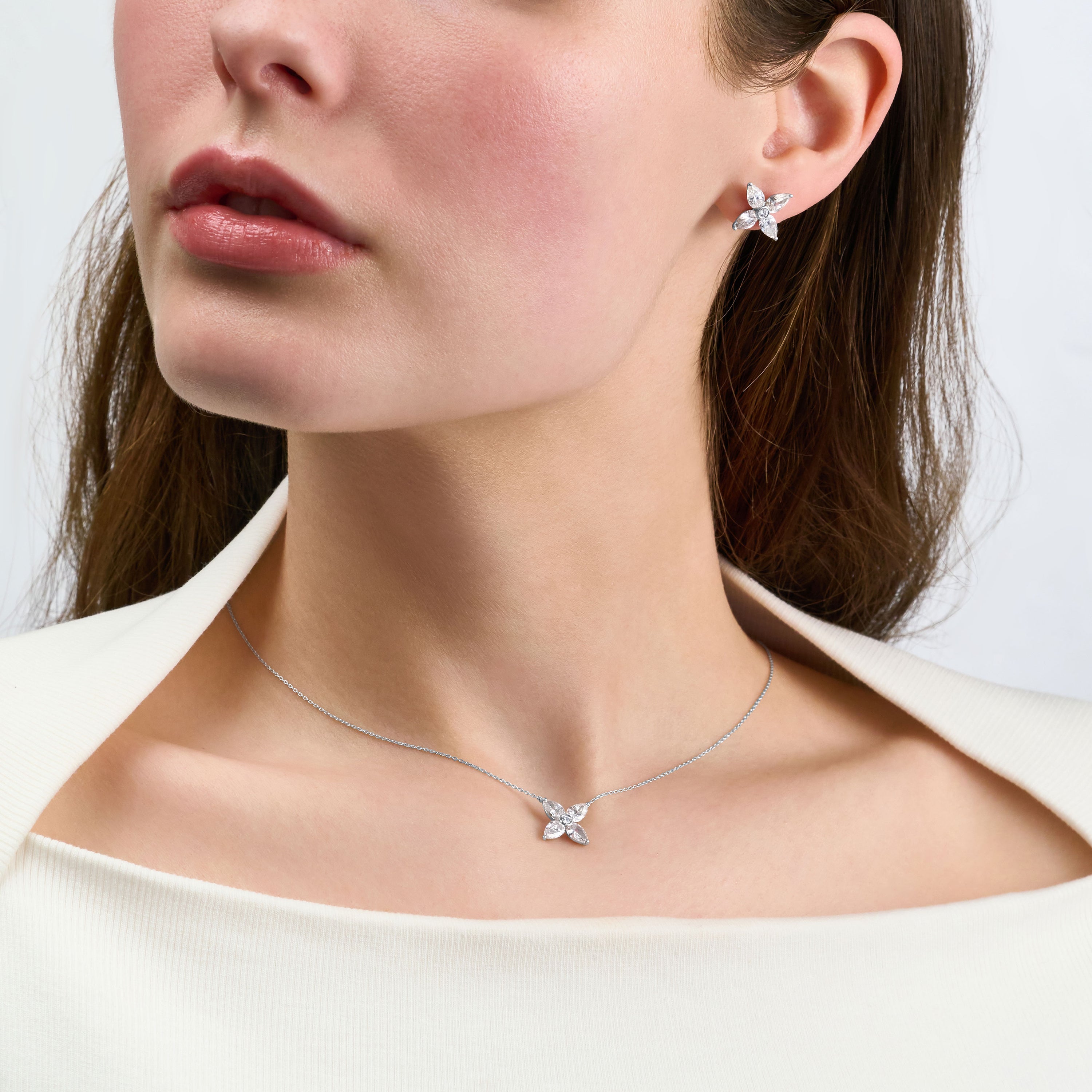 2.50ct Pear Cut Diamond Cluster Earrings