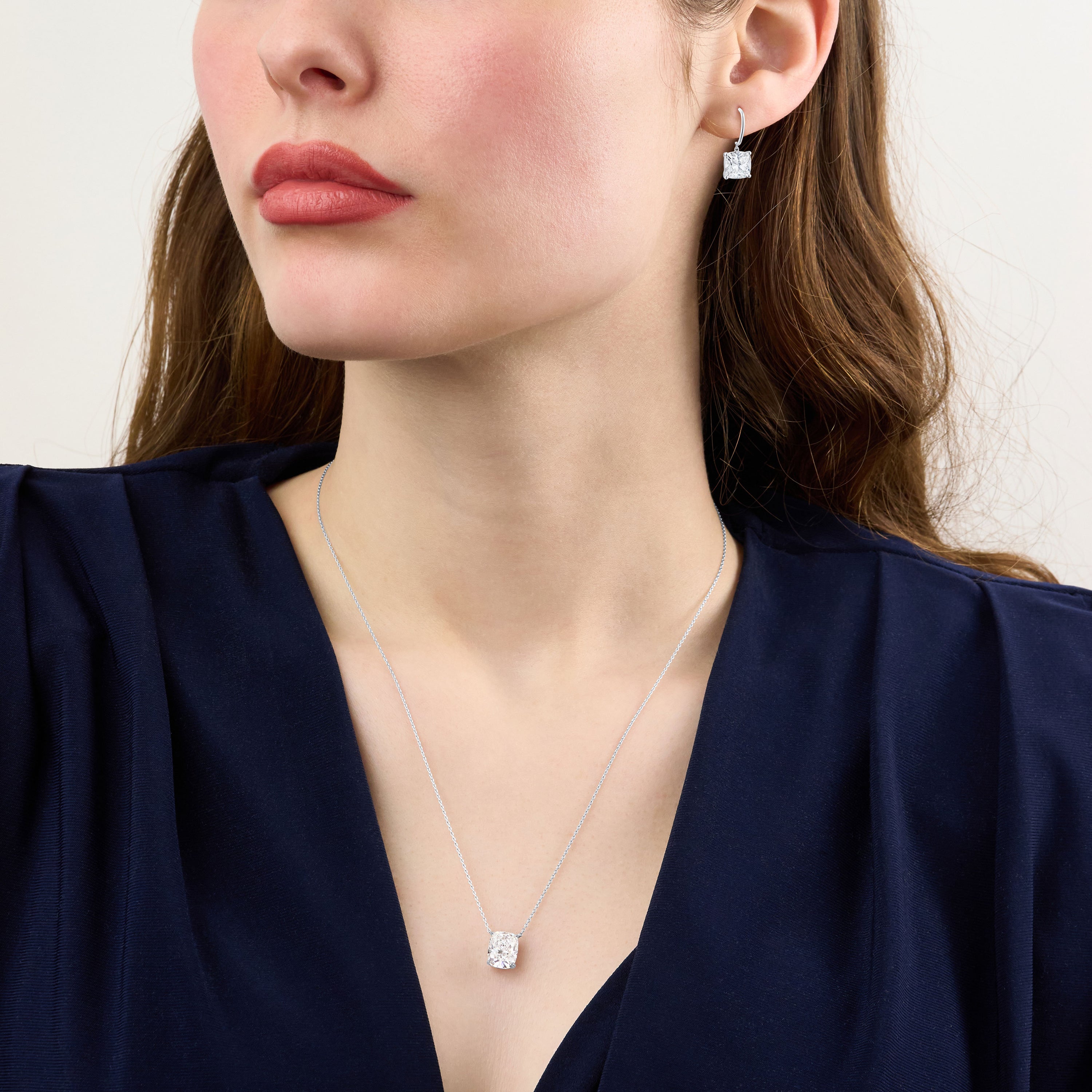 3.02ct Cushion Cut Diamond Superfine Solitaire Pendant