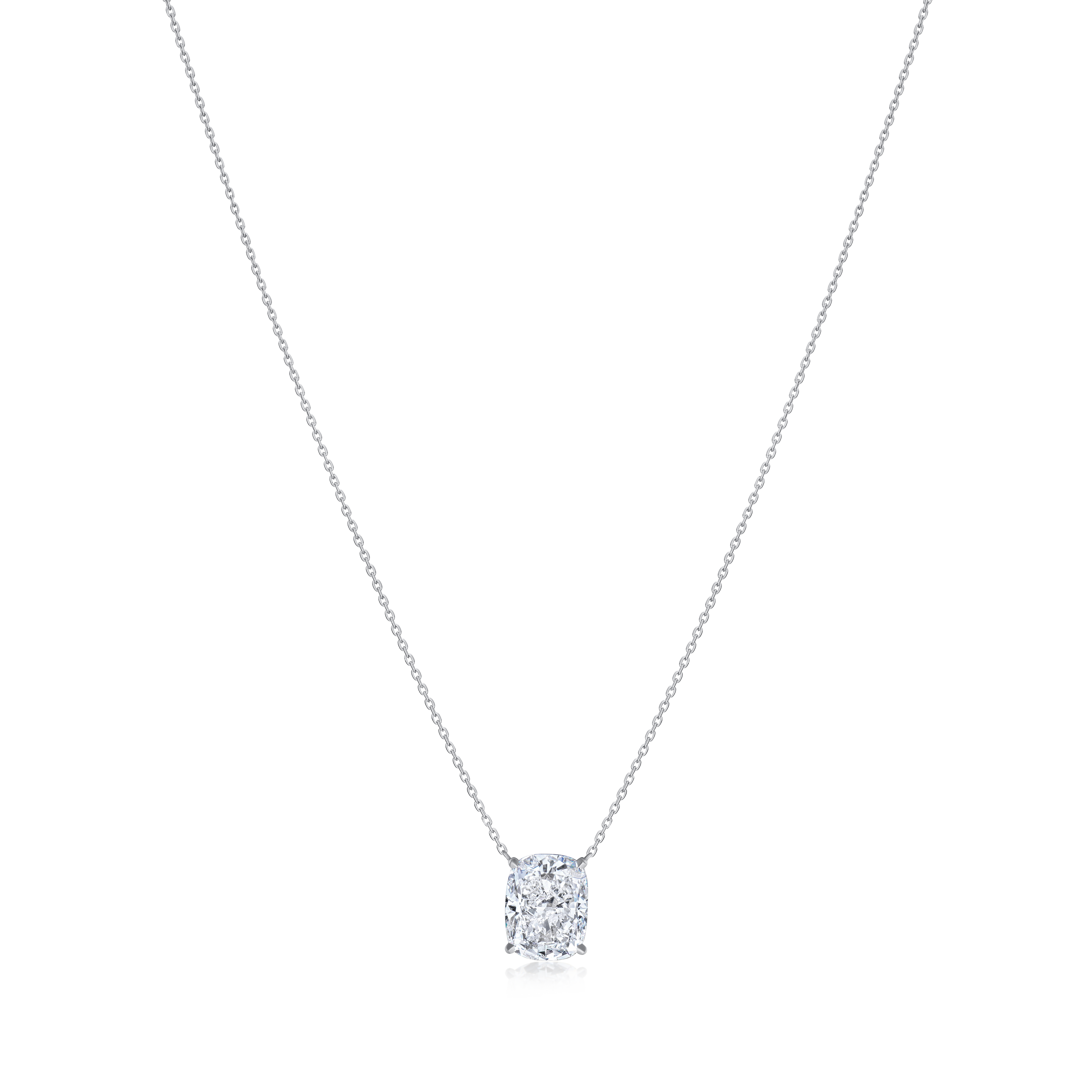 3.02ct Cushion Cut Diamond Superfine Solitaire Pendant