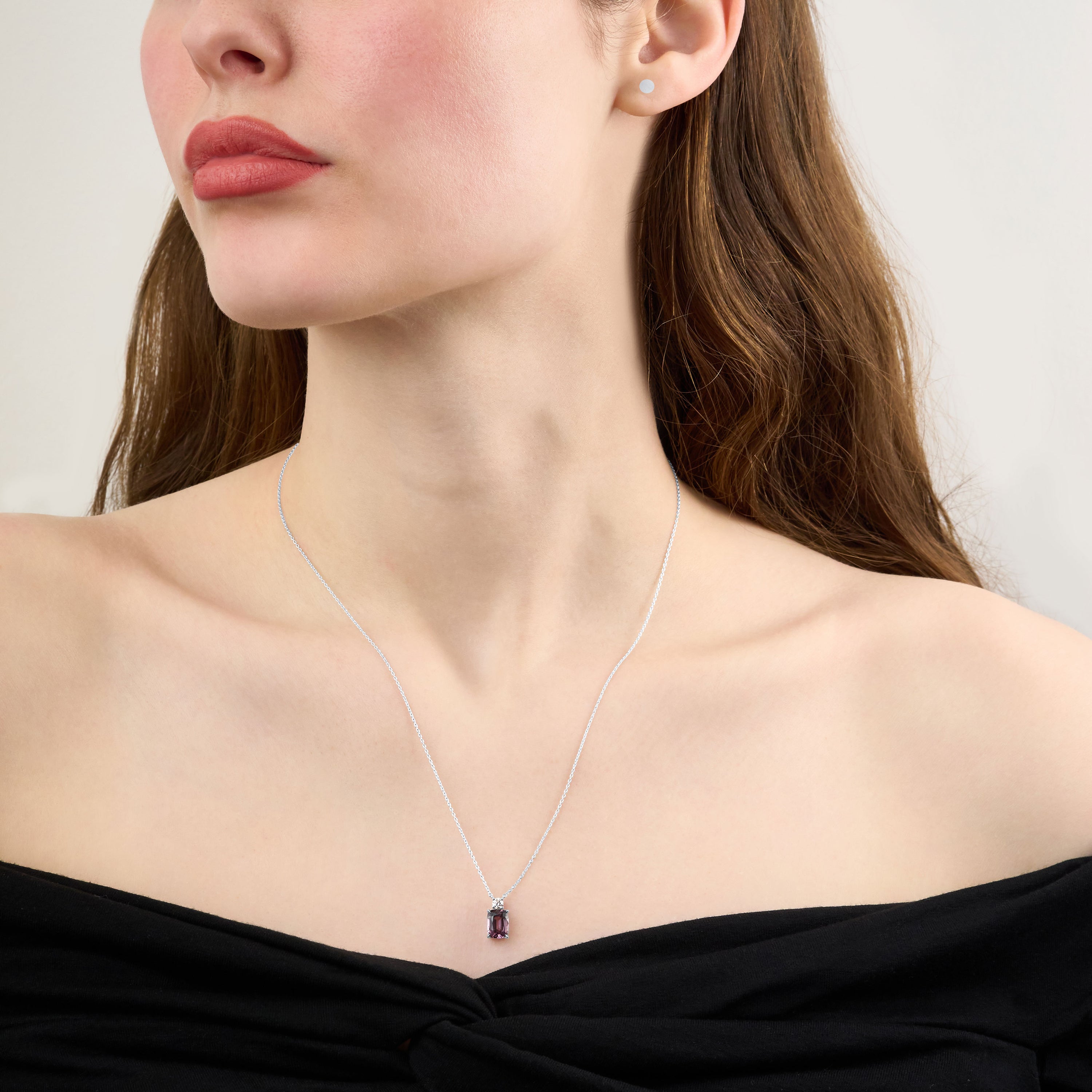 1.74ct Purple Spinel and Diamond Pendant