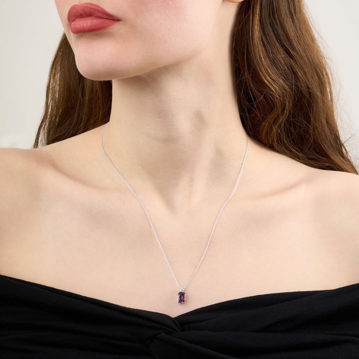 1.74ct Purple Spinel and Diamond Pendant