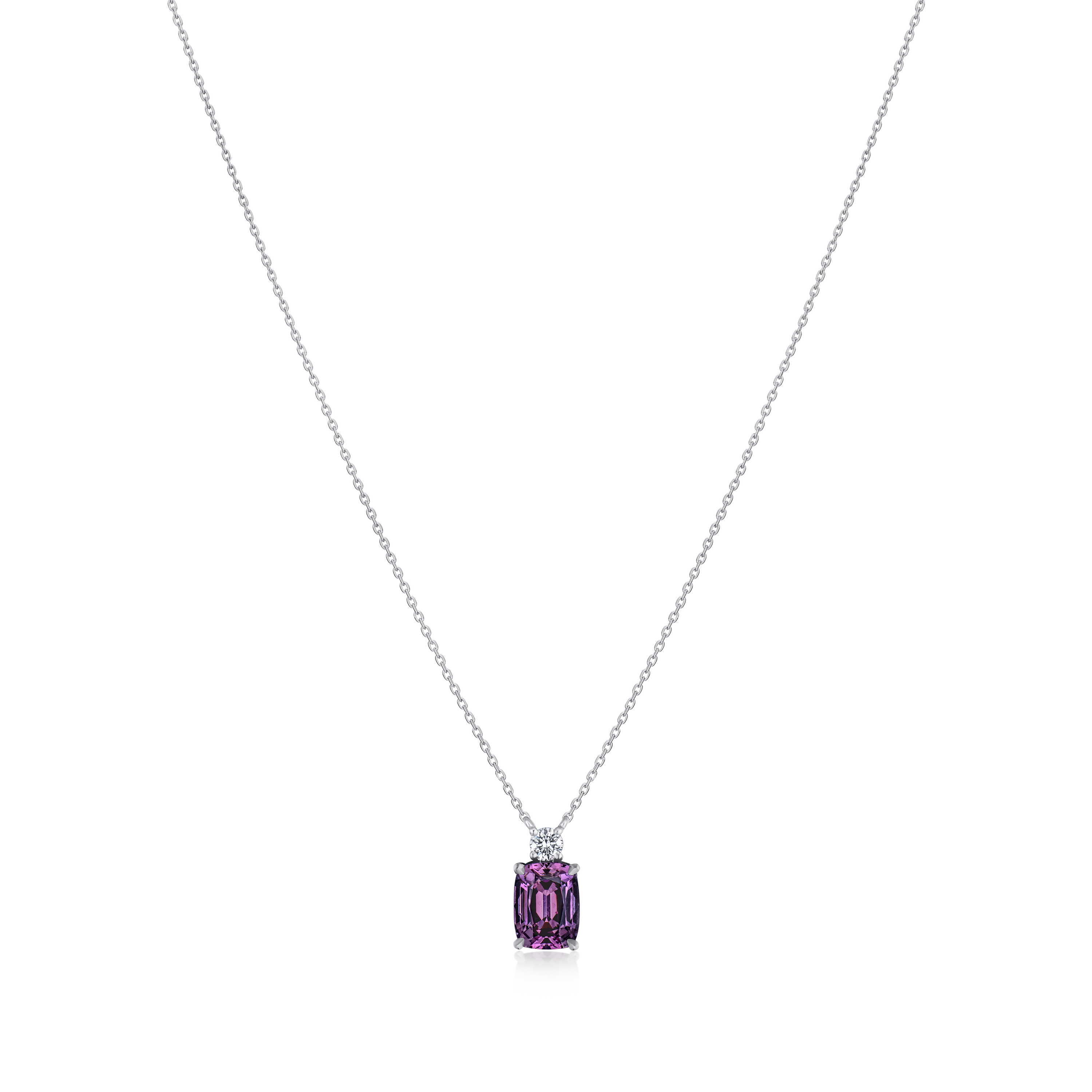 1.74ct Purple Spinel and Diamond Pendant