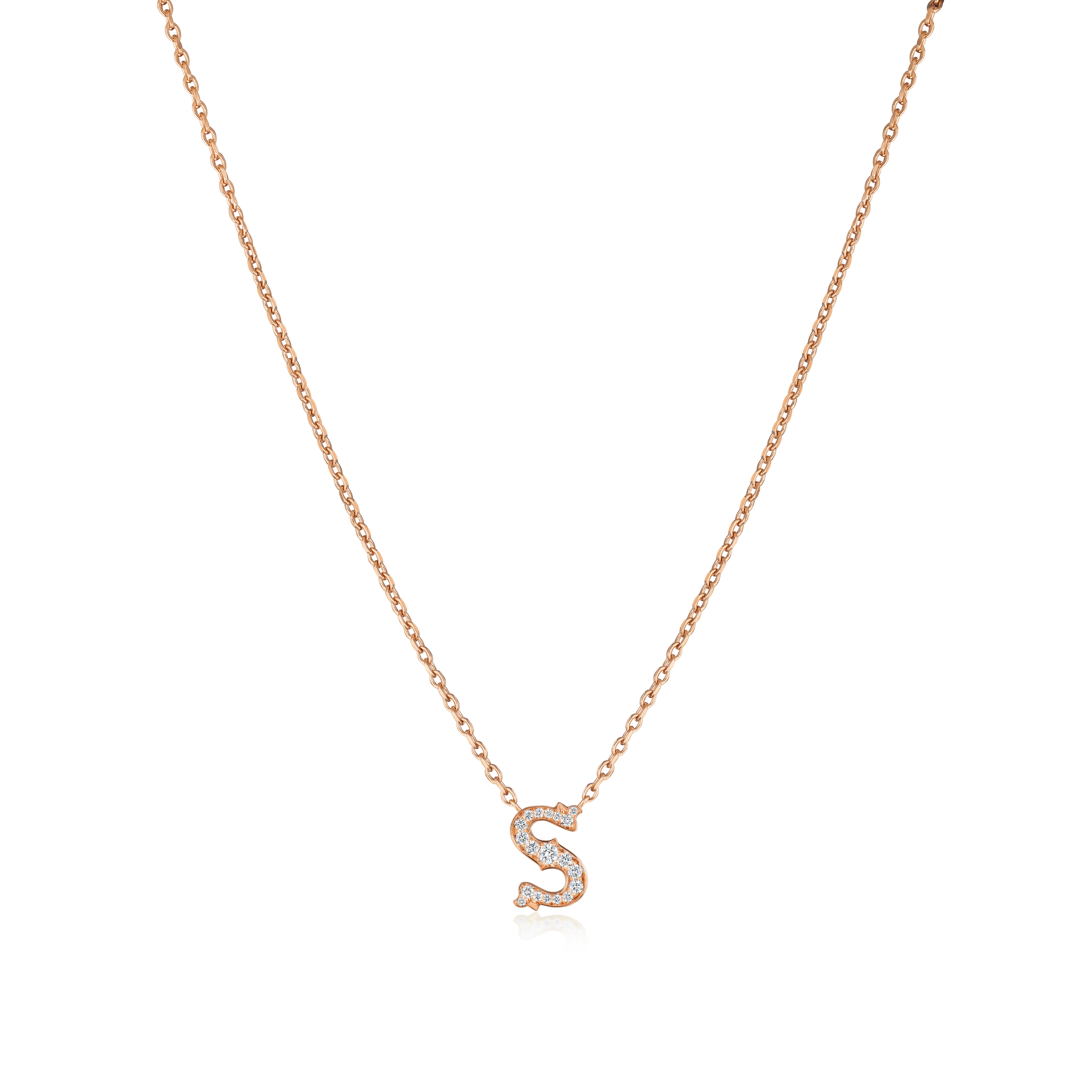 Mini Heirlooms 18ct Rose Gold Diamond Set Initial Pendant