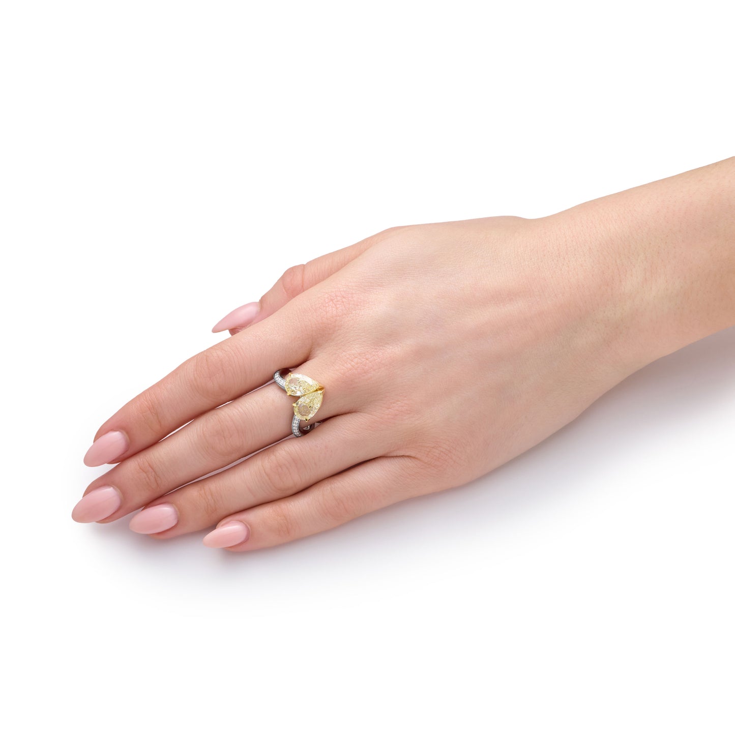 4.04ct Yellow Diamond Two Stone Ring