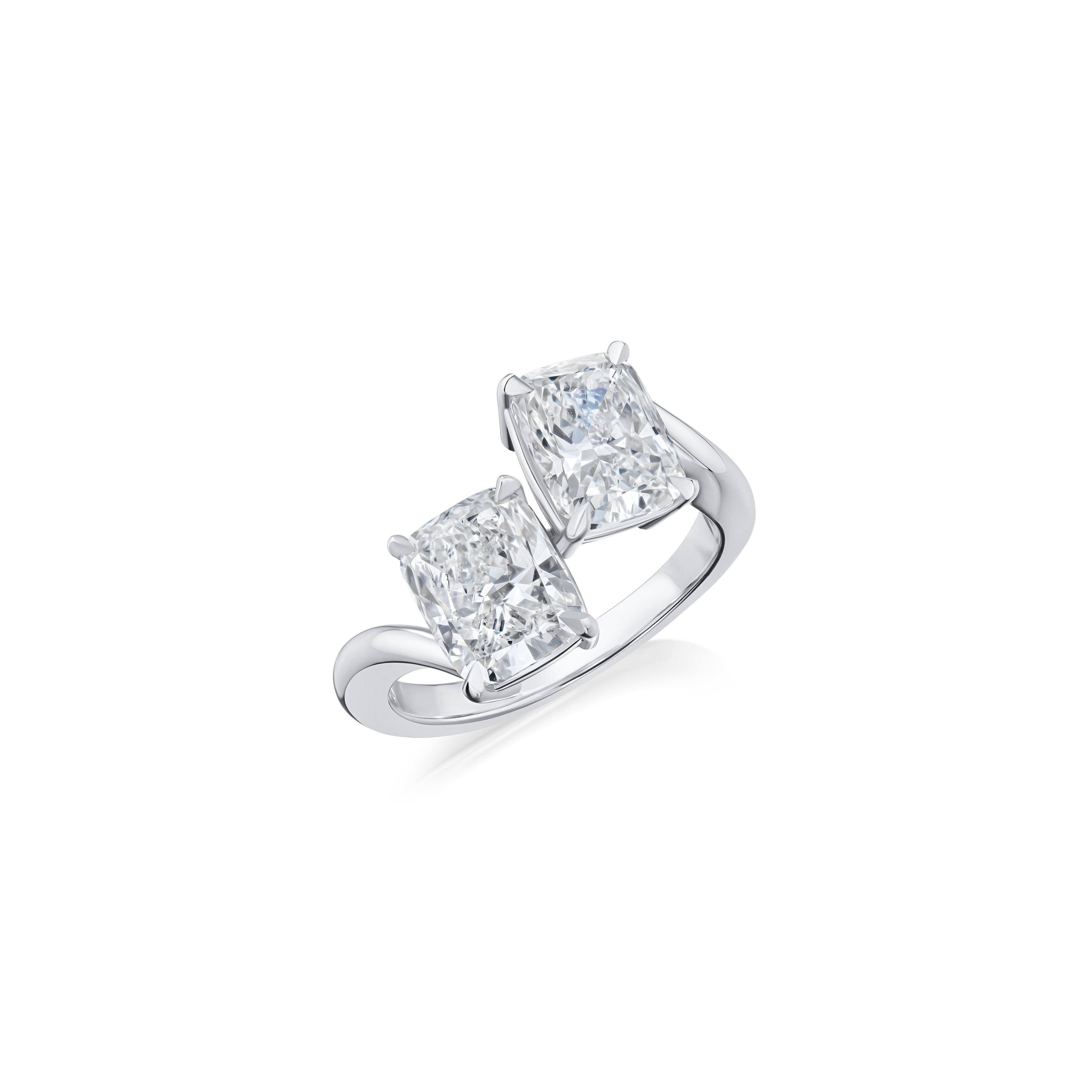 4.10ct Cushion Cut Diamond 'Toi et Moi' Ring