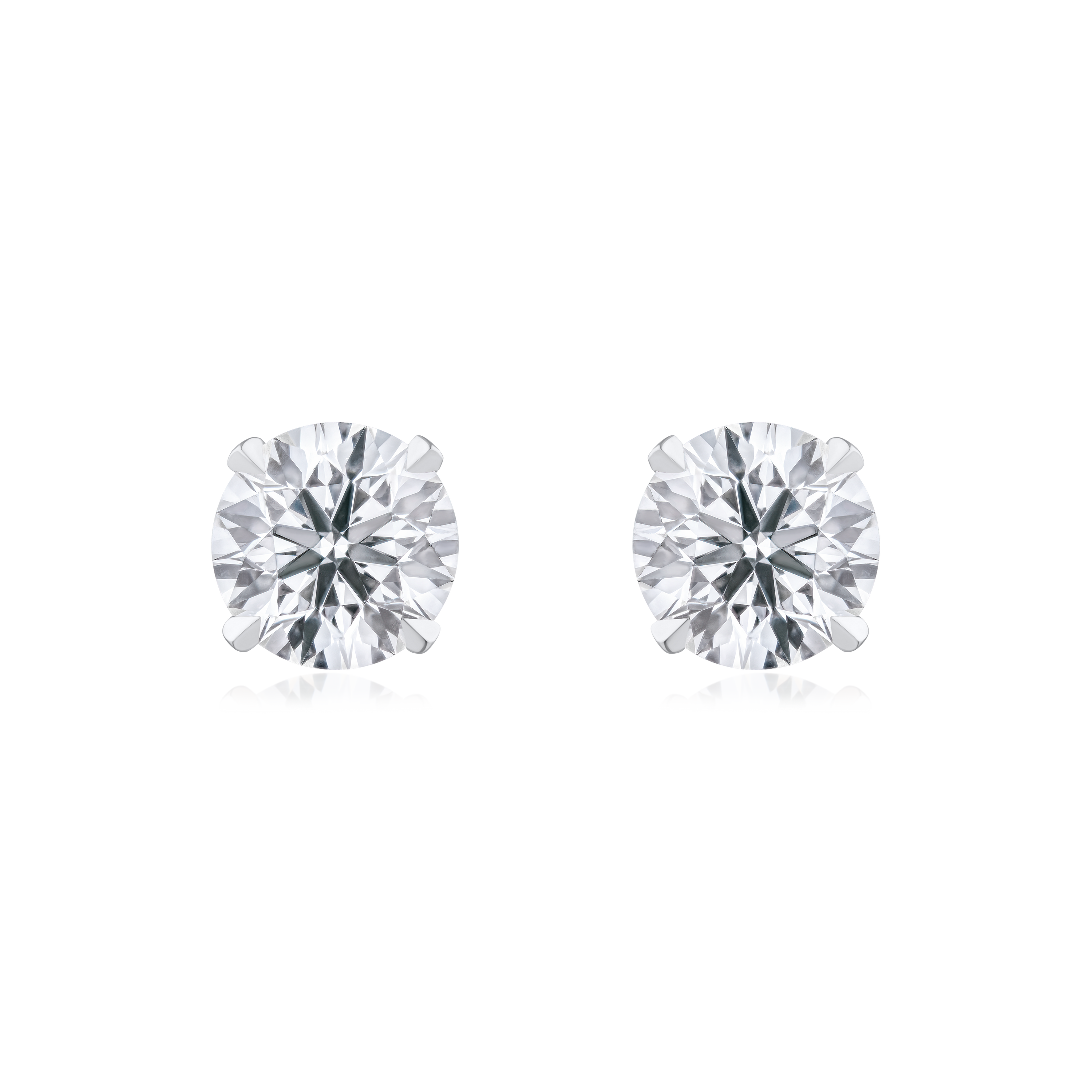 1.00ct Round Brilliant Cut Diamond Stud Earrings